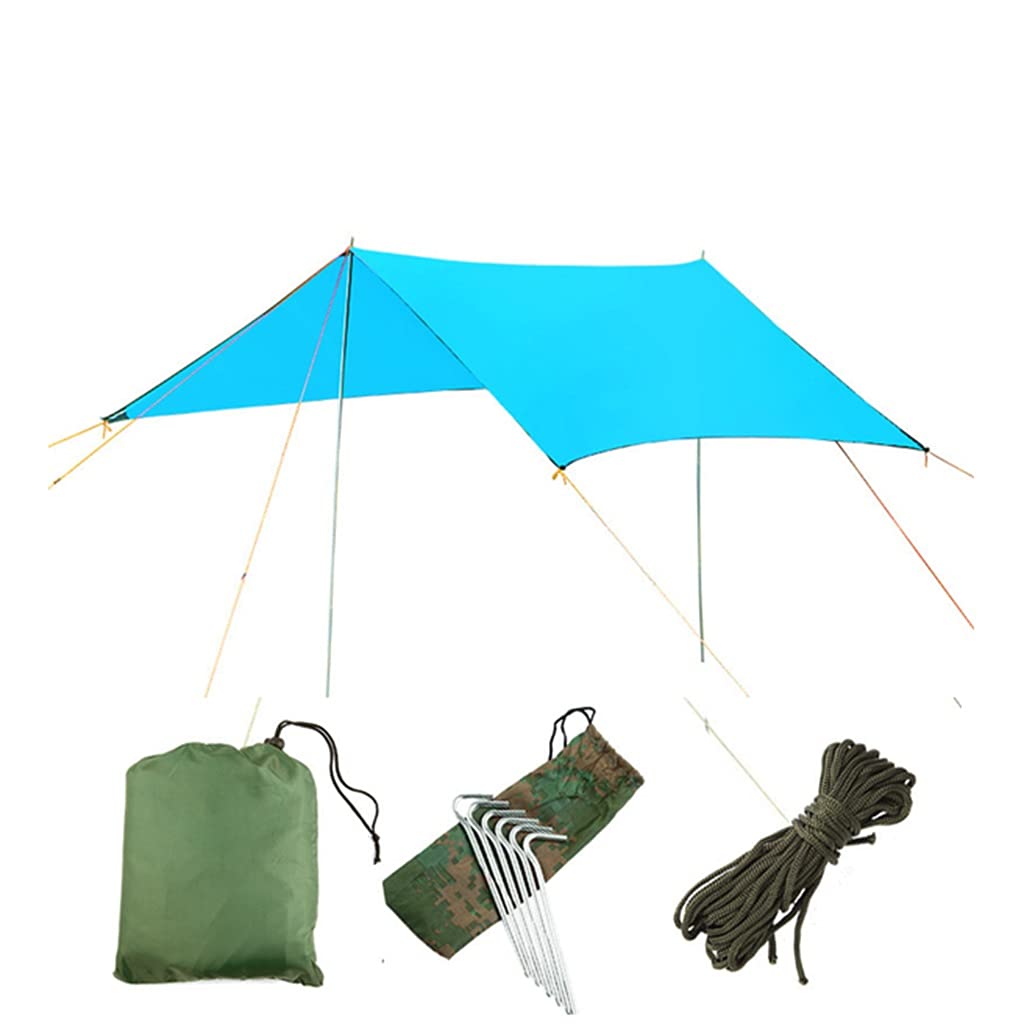 BBGS 3m x 3m Waterproof Camping Tarp - Lightweight Hammock Rain Fly & Snowproof Shelter for Outdoor Camping, Hiking, Backpacking & Travel | Perfect for Rain Protection, Beach Shade & Emergency Shelter
