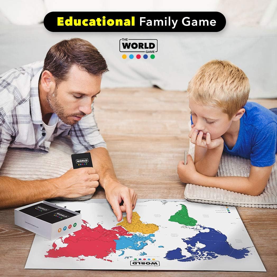 The World Game - Fun Geography Card Game for Kids, Family & Adults | Educational Board Game with World Map | Perfect Learning Gift for Boys & Girls Ages 8-12 | Great for Classroom, Travel & Family Game Night