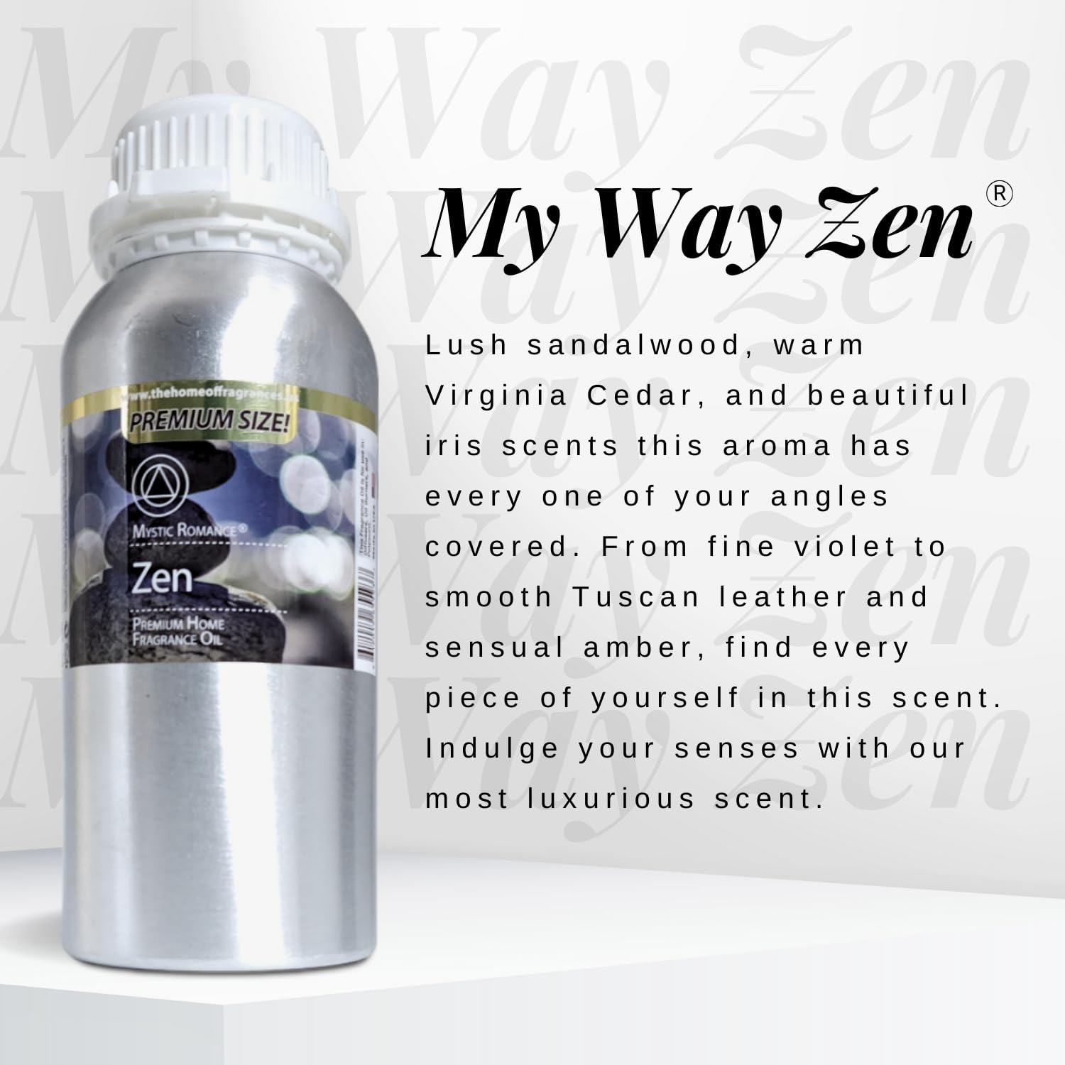 Premium My Way Zen Fragrance Oil for Diffusers & Burner Lamps - 600ml Aromatherapy Essential Oil for Home, Spa, Yoga & Meditation Relaxation