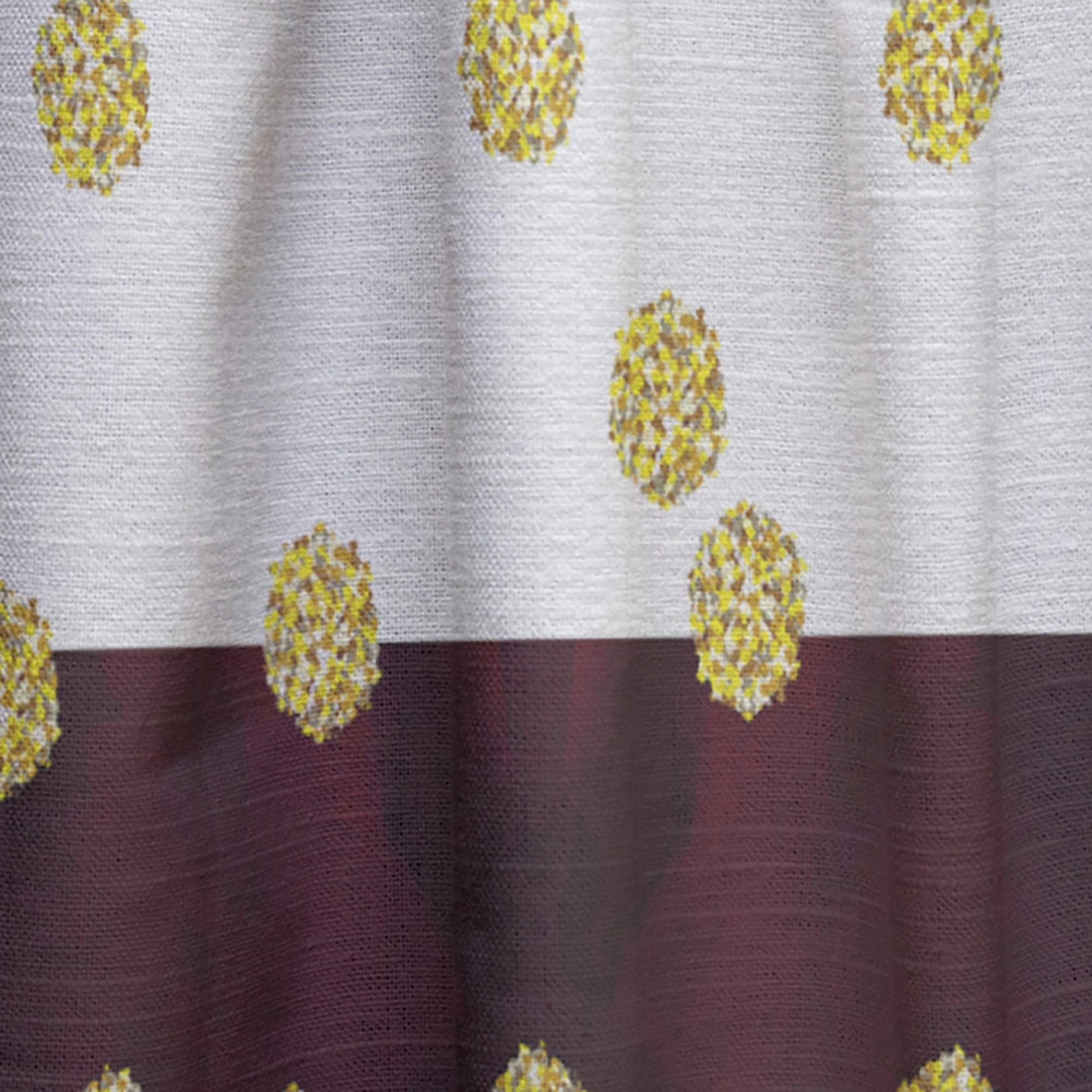 DesignQ Gold Polka Dot Blackout Curtains - Thermal Insulated Single Panel 52x90 Inches - Elegant Bedroom & Living Room Drapes for Home Decor, Light Blocking & Energy Saving