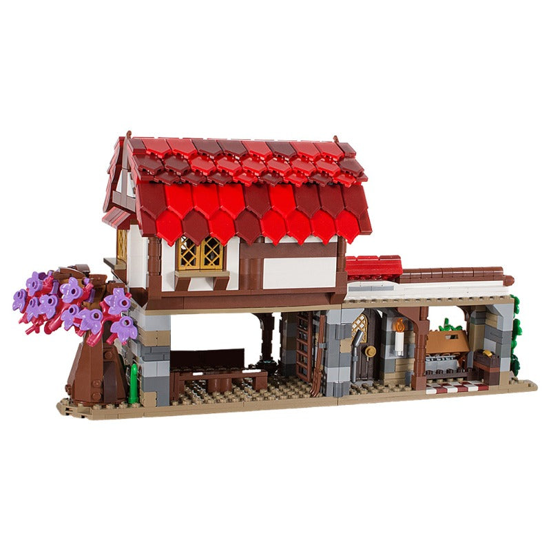 800pcs+ MOC Medieval European Agricultural Market Building Blocks Set - DIY Castle Village Architecture Model Kit for Adults & Kids - Perfect for History Enthusiasts, Home Decor and Creative Play