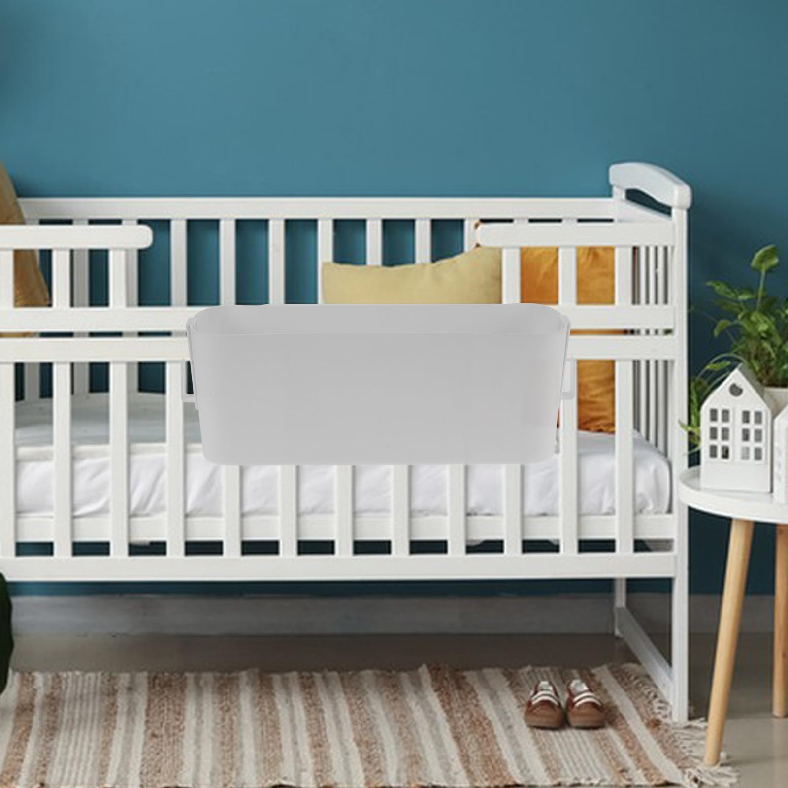 Cabilock White Bunk Bed Hanging Organizer - Space-Saving Nightstand with Storage Shelf for Phone, Tablet, Keys & Magazines | Perfect for Dorm Rooms, Kids' Bedrooms & Small Apartments
