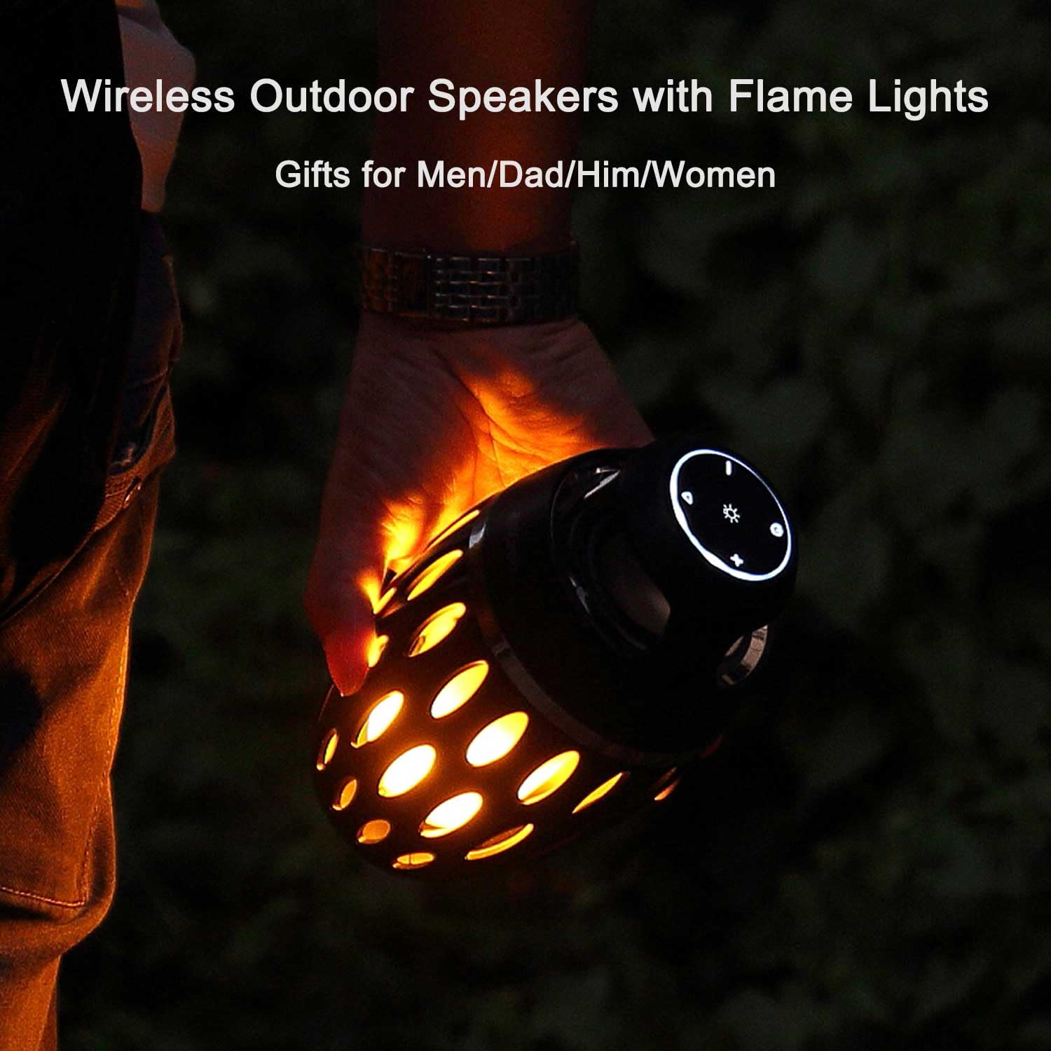 **Portable Outdoor Bluetooth Speaker with LED Tiki Torch - Wireless Waterproof Speaker for Garden, Patio, Camping & Beach - Perfect Gift for Men, Women, Dad, Mom - Birthday, Father's Day & Holiday Present**