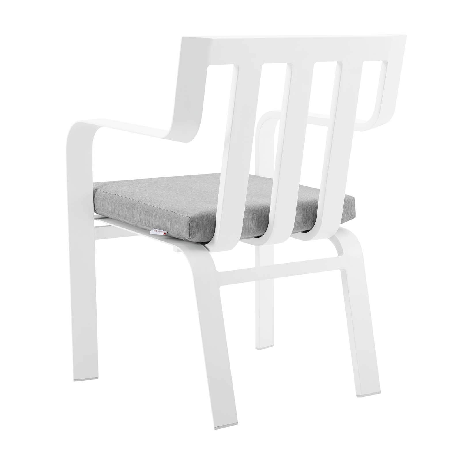 Modway EEI-3961-WHI-GRY Baxley Lounge & Deep Seating Set - 2 Modern Dining Chairs in White & Gray for Living Room, Dining Area & Patio