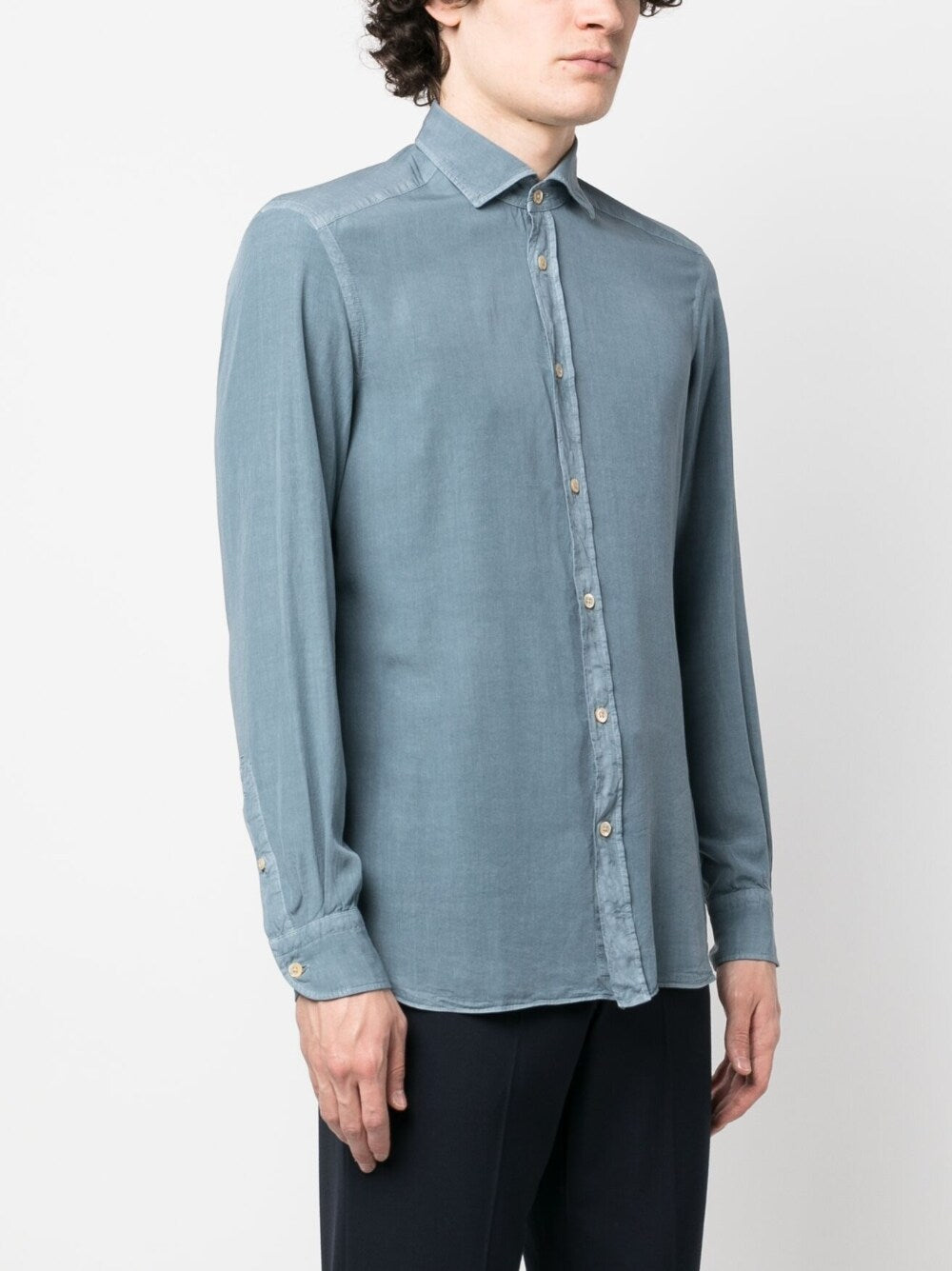 Boglioli Clear Blue Men's Dress Shirts - Premium Slim Fit Formal Shirts for Business & Office Wear