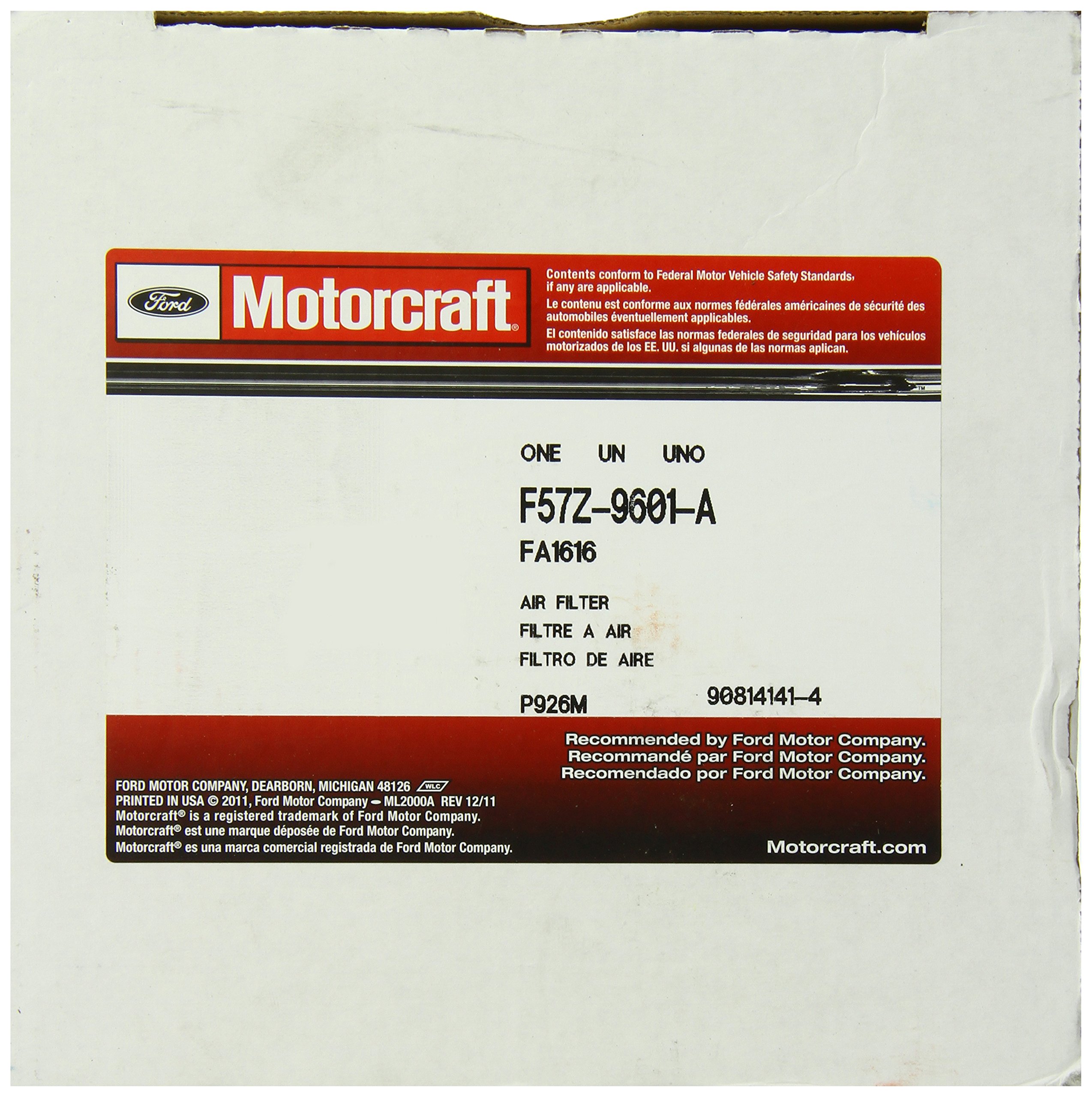 Motorcraft FA1616 Premium Air Filter - High Performance Engine Protection for Ford, Lincoln, Mercury Vehicles - Perfect for Daily Commuting & Off-Road Adventures