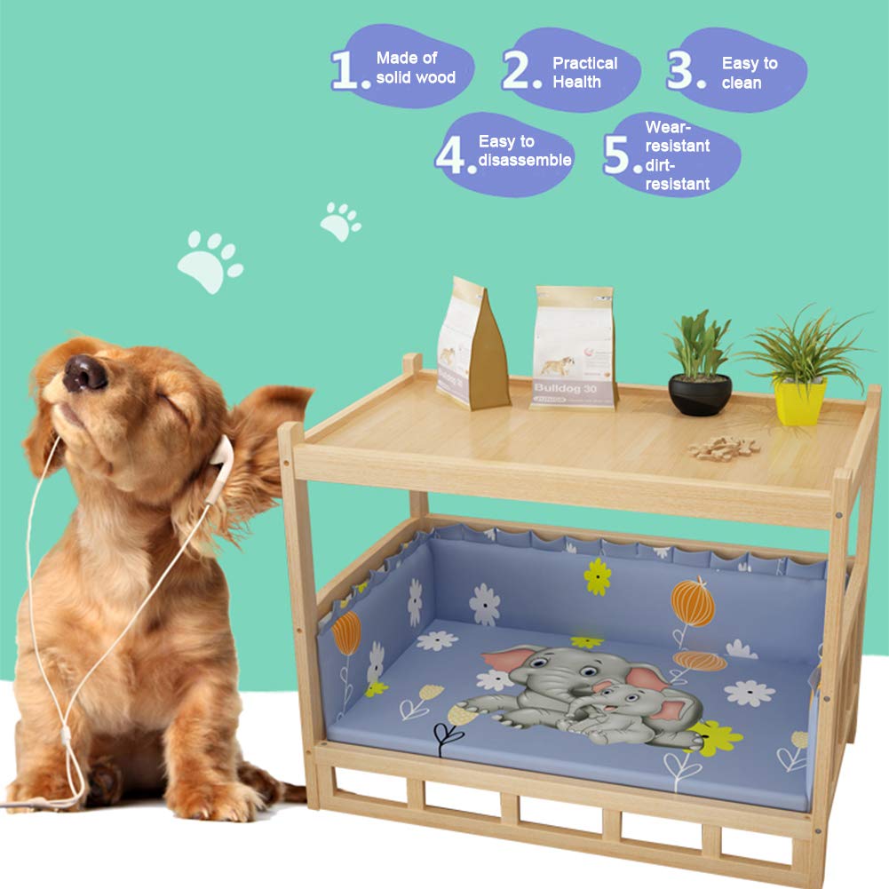 La La Pet® Elevated Wooden Dog Bed - Single Tier Raised Pet Sofa with Fence for Small & Medium Dogs & Cats - Luxury Design for Indoor & Outdoor Use - Perfect for Living Room, Bedroom, Patio or Kennel