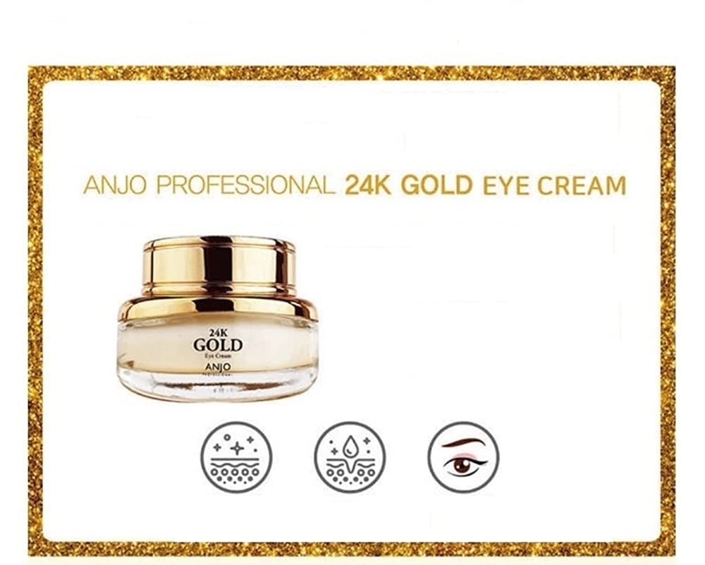 ANJO 24K Gold Skin Care Set - 6+2 Pieces (Toner 120ml, Emulsion 120ml, Essence 35ml, Cream 50g, Eye Cream 30g, Ampoule 35ml + Travel Size) - Anti-Aging Skincare Routine for Day & Night Use