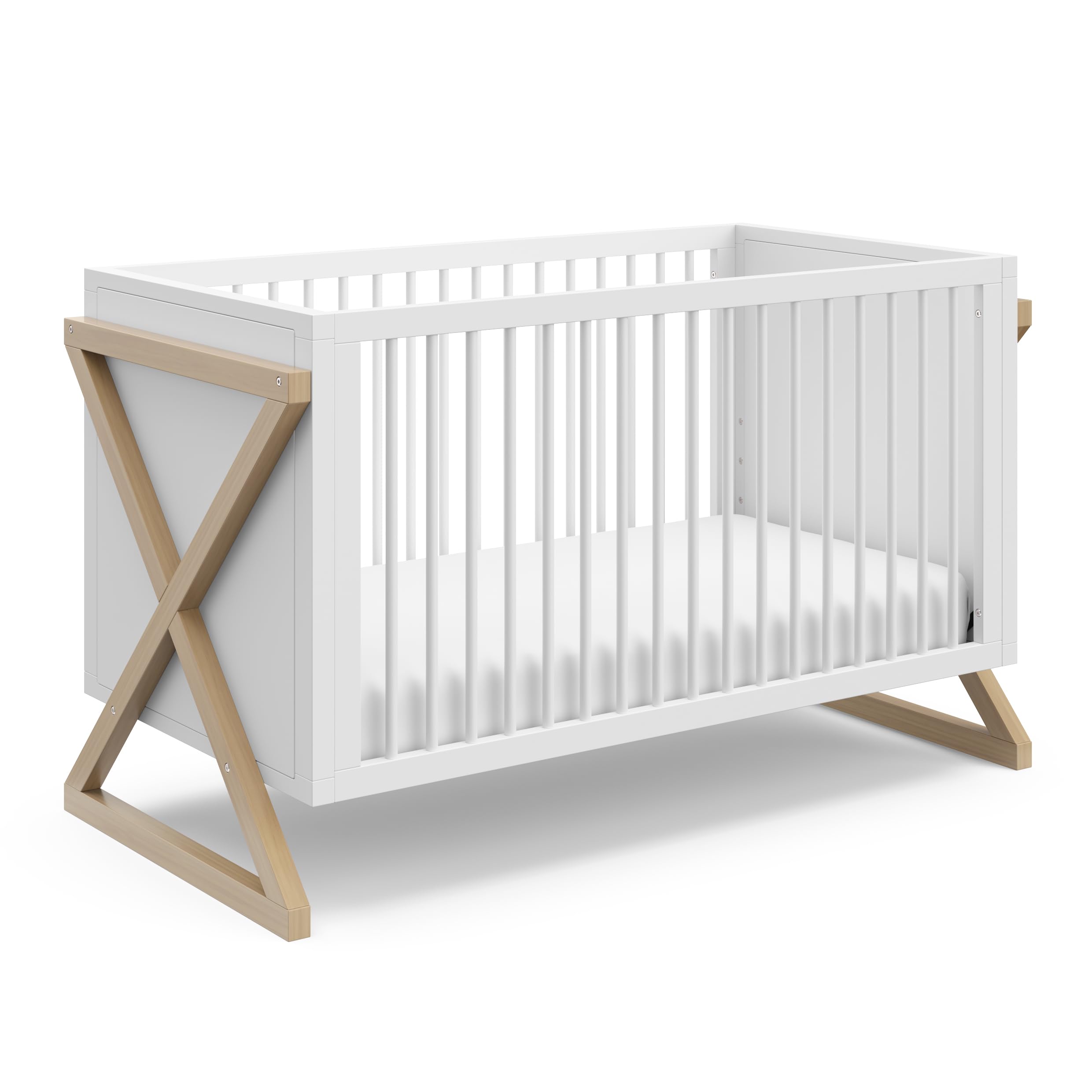 Storkcraft Equinox 3-in-1 Convertible Crib (Driftwood) - Converts to Toddler Bed & Daybed, 3-Position Adjustable Mattress Support, Modern Two-Tone Nursery Crib for Baby & Kids Bedroom | Safe & Stylish Infant Sleep Solution for Modern Homes