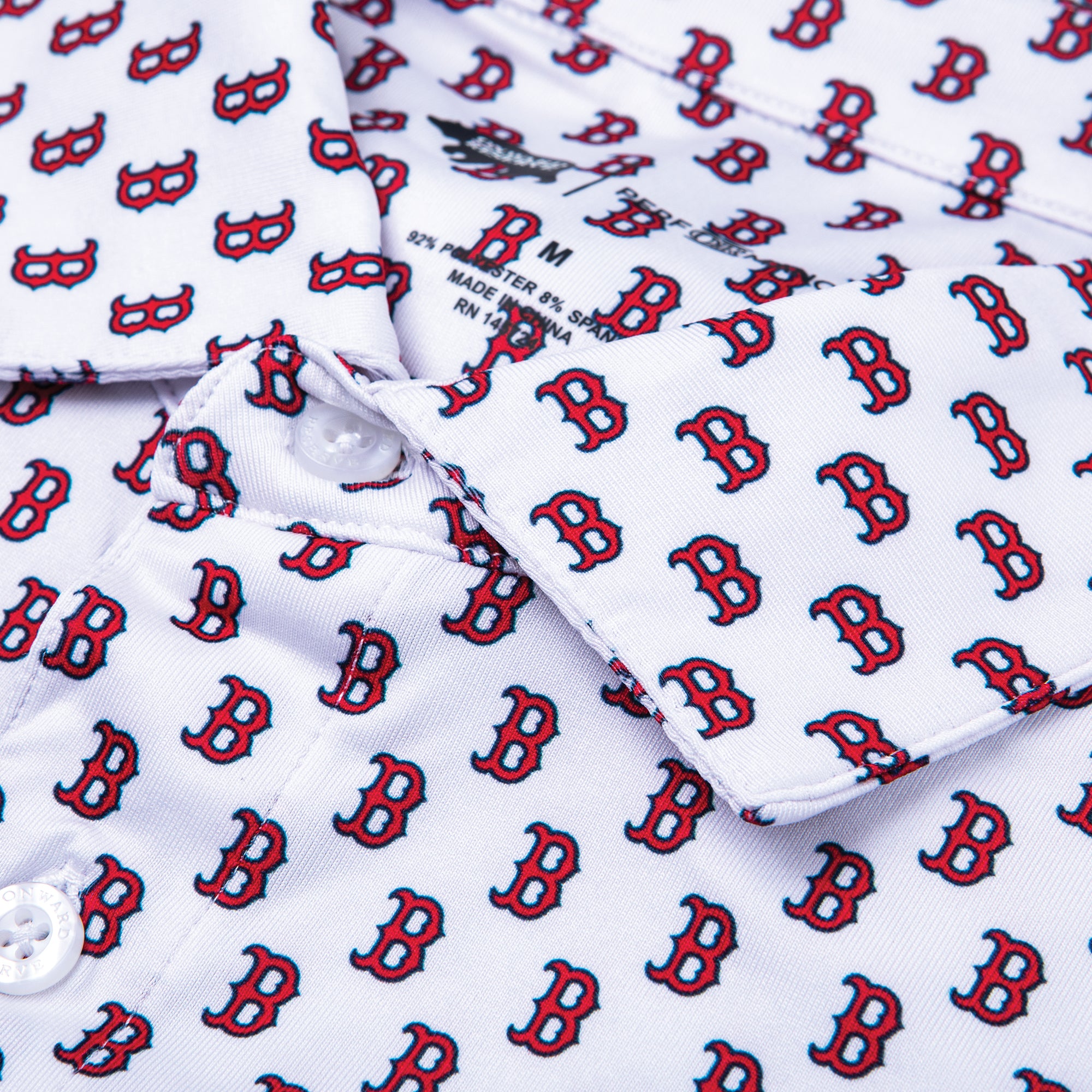 Boston Red Sox Printed Performance Polo Shirt for Men - Moisture-Wicking & Breathable Fabric - Perfect for Baseball Games, Golf & Casual Wear