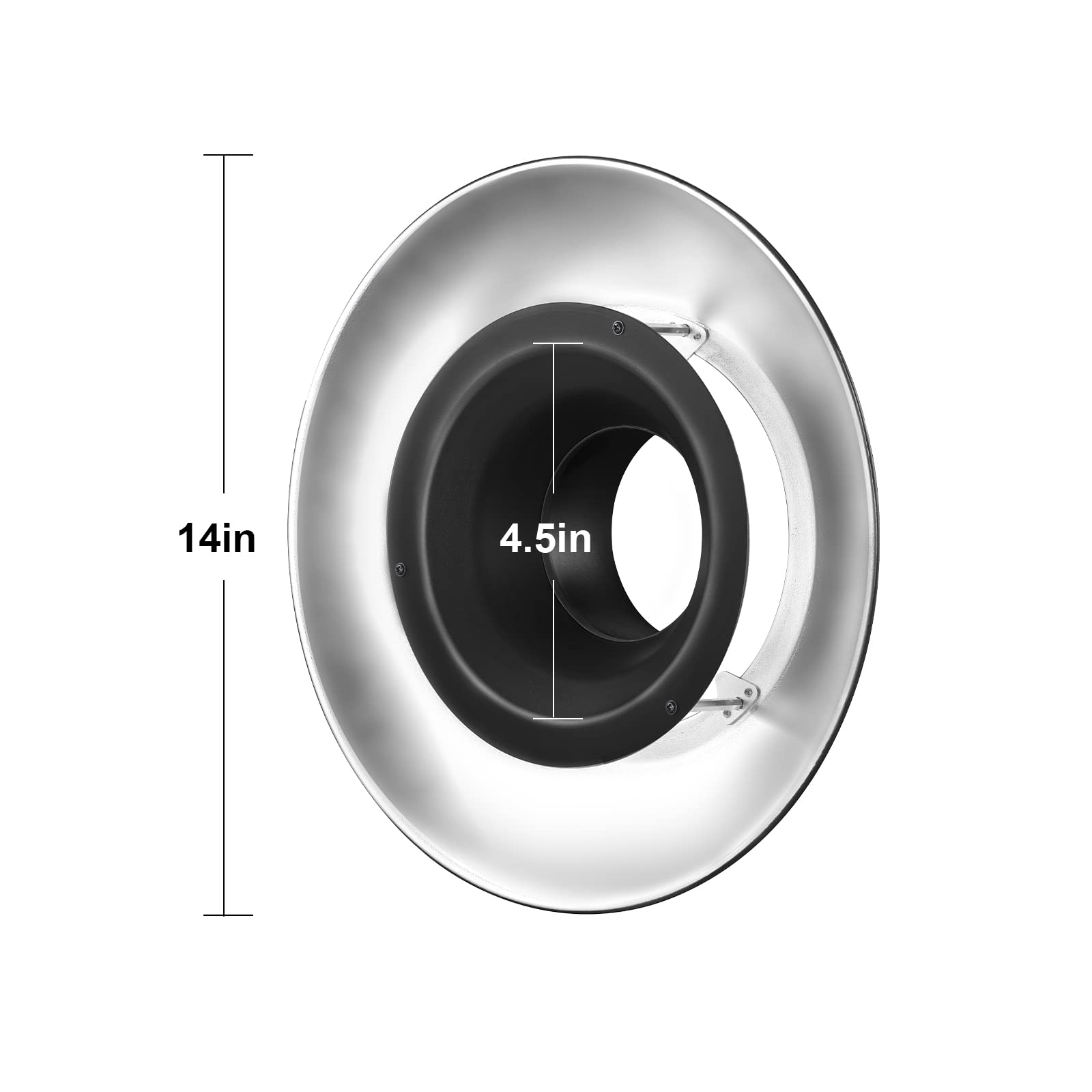GODOX Silver Interior Beauty Dish Reflector Diffuser for Macro Ring Flash Speedlight - Perfect for Portrait, Product & Studio Photography