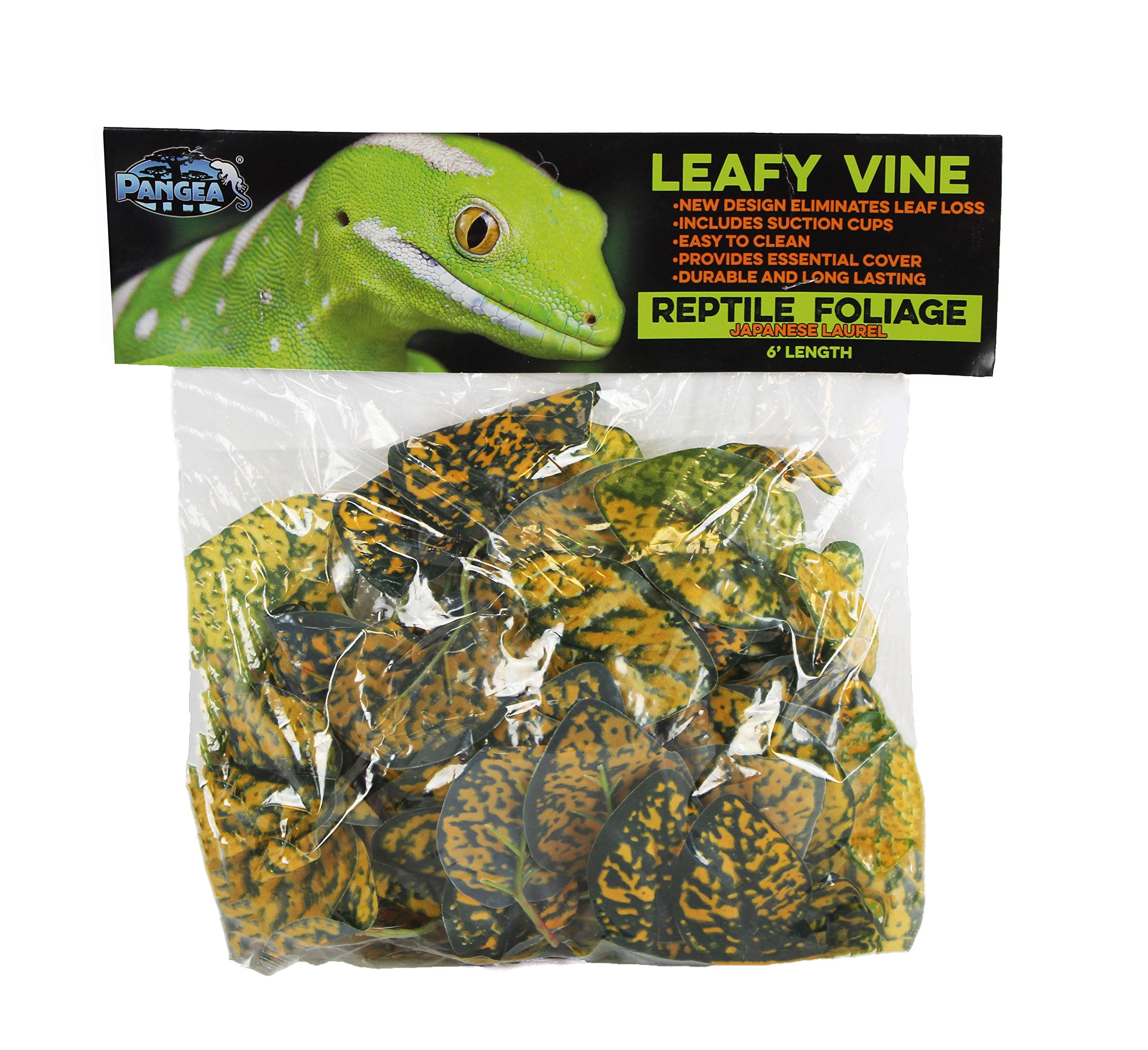 Pangea Leafy Vine for Reptile Terrarium Habitat - Natural Japanese Laurel Climbing Plant for Chameleons, Geckos & Snakes - Perfect for Jungle-Themed Enclosures & Reptile Decor