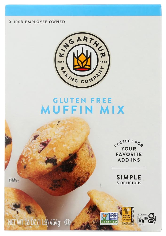 King Arthur Gluten Free Vanilla Muffin Mix - 16 Oz (Pack of 2) | Easy Baking Mix for Breakfast, Snacks & Desserts | Perfect for Home Bakers & Gluten-Free Diets