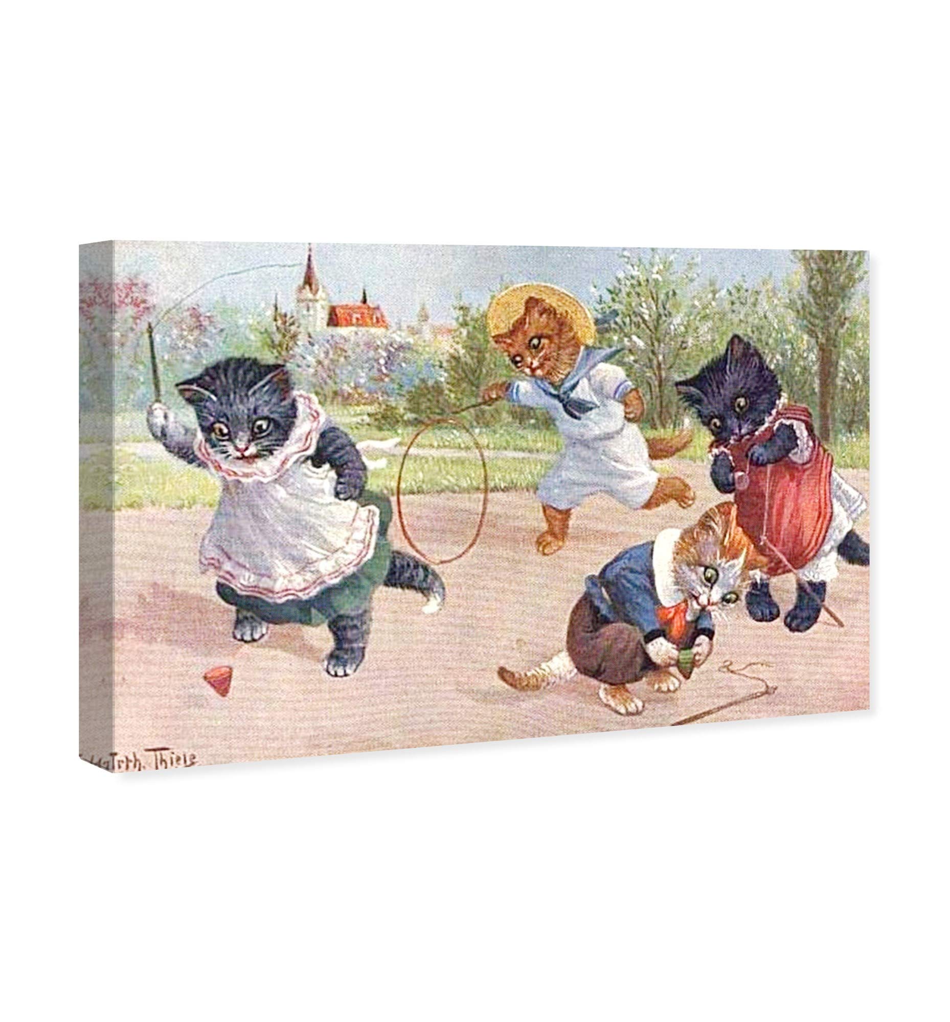 Oliver Gal Artist Co. 'Kittens Playing in The Park' Animal Wall Art Canvas Print - 45