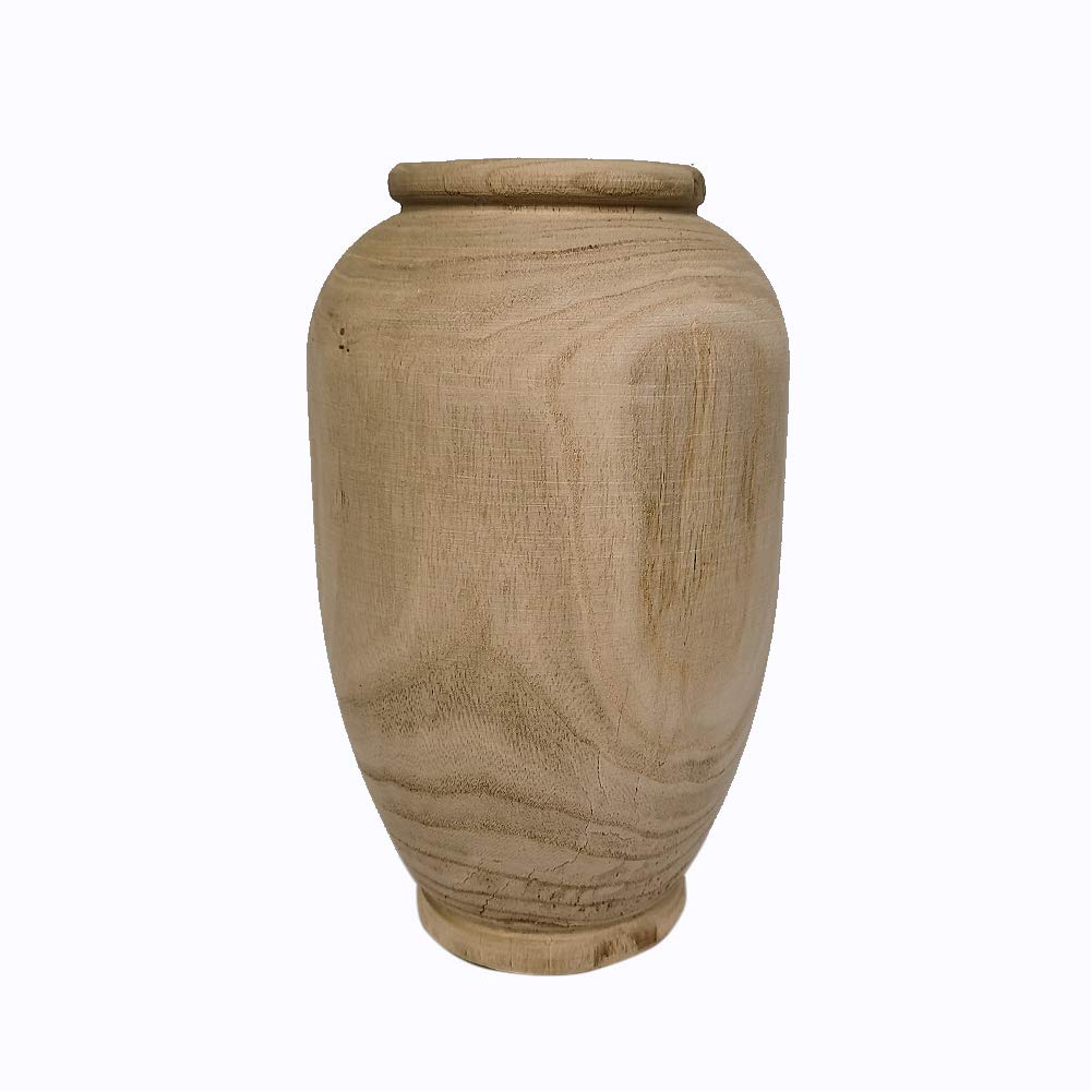 WEIDUOFUN Handmade Wooden Flower Vase - Natural Round Planter Pot for Plants, Flowers, Succulents - Home Garden Decor, Tree Urn Container - Perfect for Living Room, Patio, Office Desk Decor (Large Size)