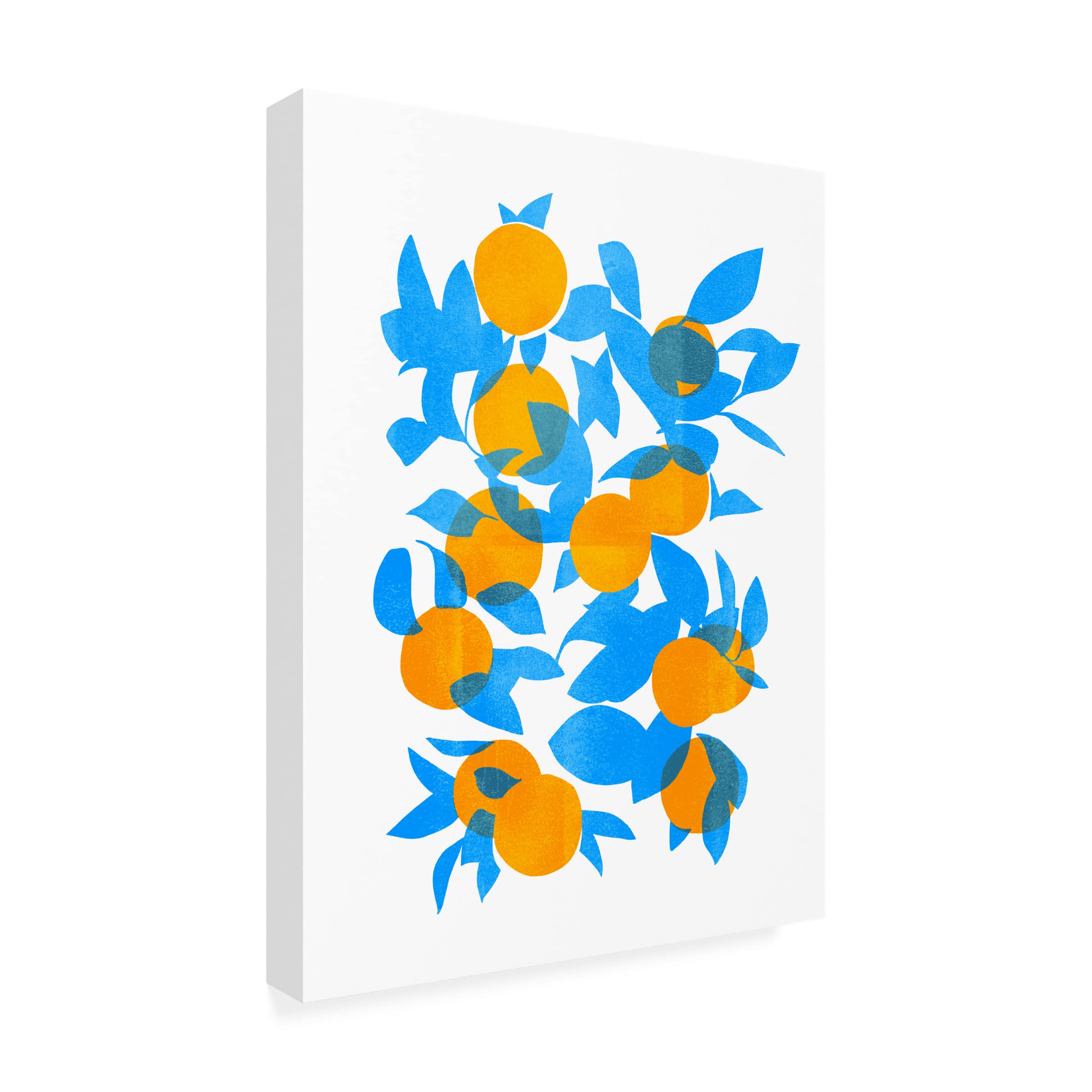 Emma Scarvey 'Bright Tangerines I' Canvas Wall Art Print - Modern Orange Fruit Still Life Painting for Living Room, Bedroom & Office Decor