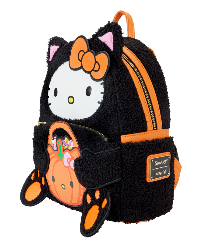 Sanrio Hello Kitty Loungefly Sherpa Glow Mini Backpack - Cute Kawaii Plush Backpack for Women & Girls - Perfect for School, Travel, and Anime Conventions