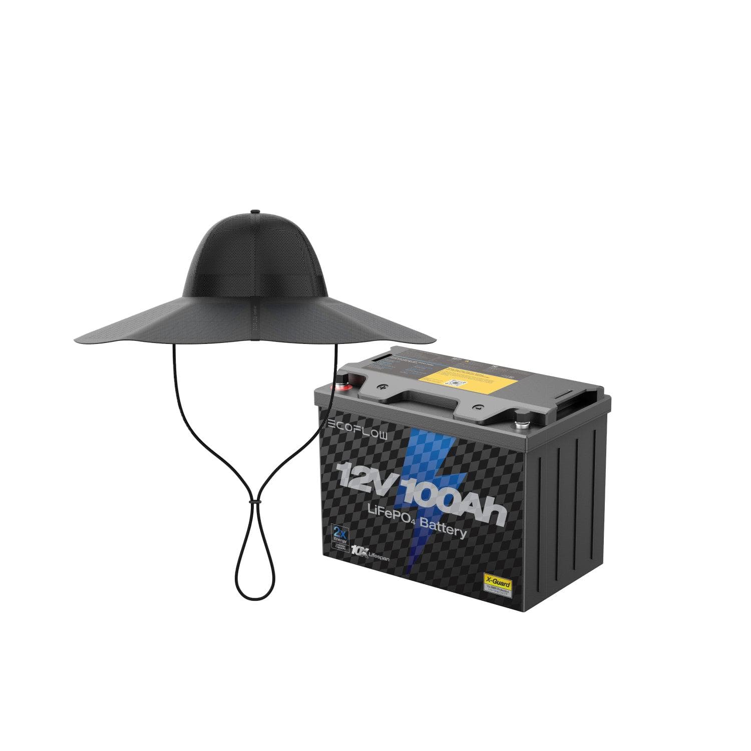 EcoFlow 12V 100Ah LiFePO4 Deep Cycle Lithium Battery for Solar Power, RV, Marine & Off-Grid Applications - Long Lasting Rechargeable Power Solution