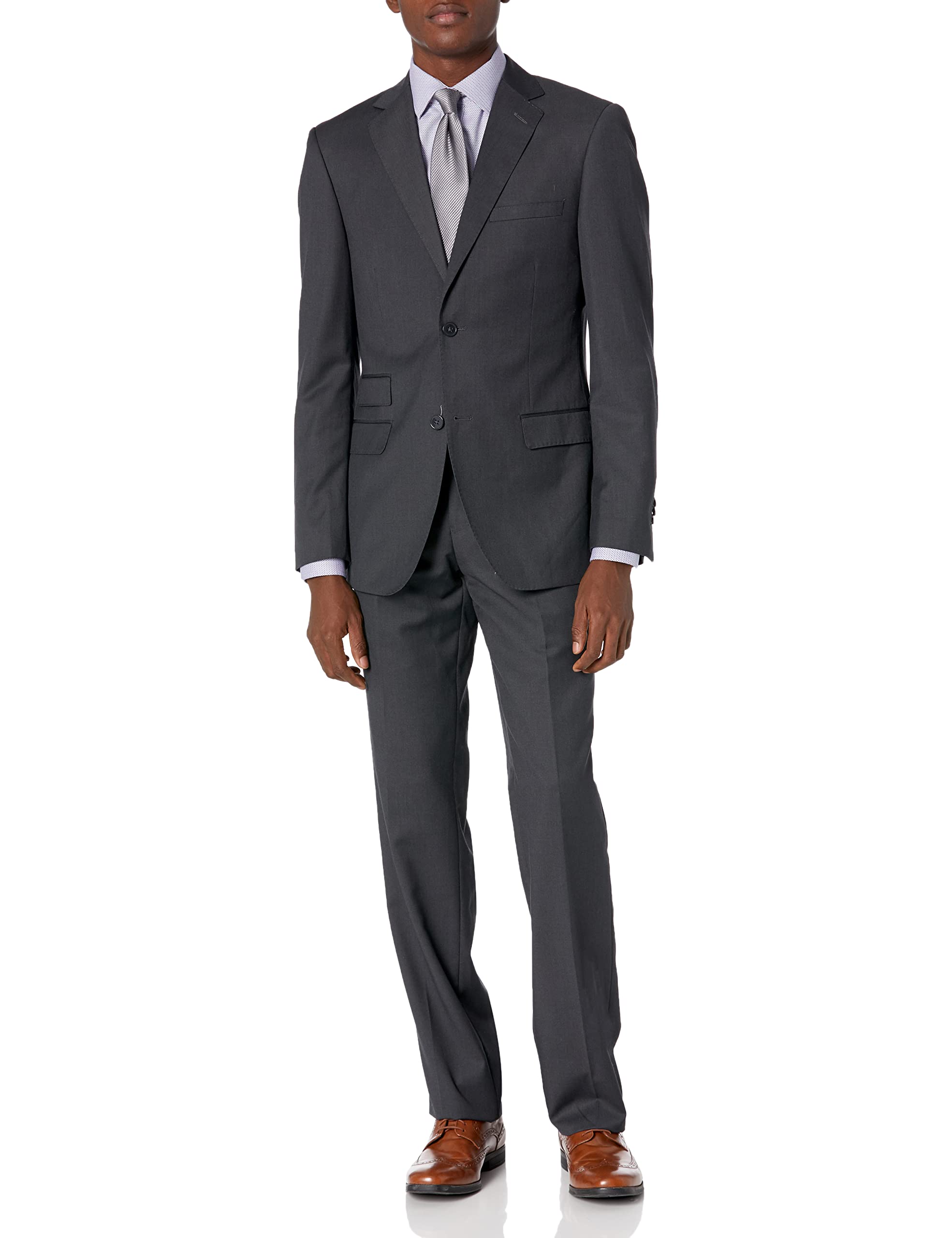 NO NICOLETTI ROSSO Men's 2 Button Modern Fit Suit - Slim Business Blazer & Dress Pants for Weddings, Office & Formal Events