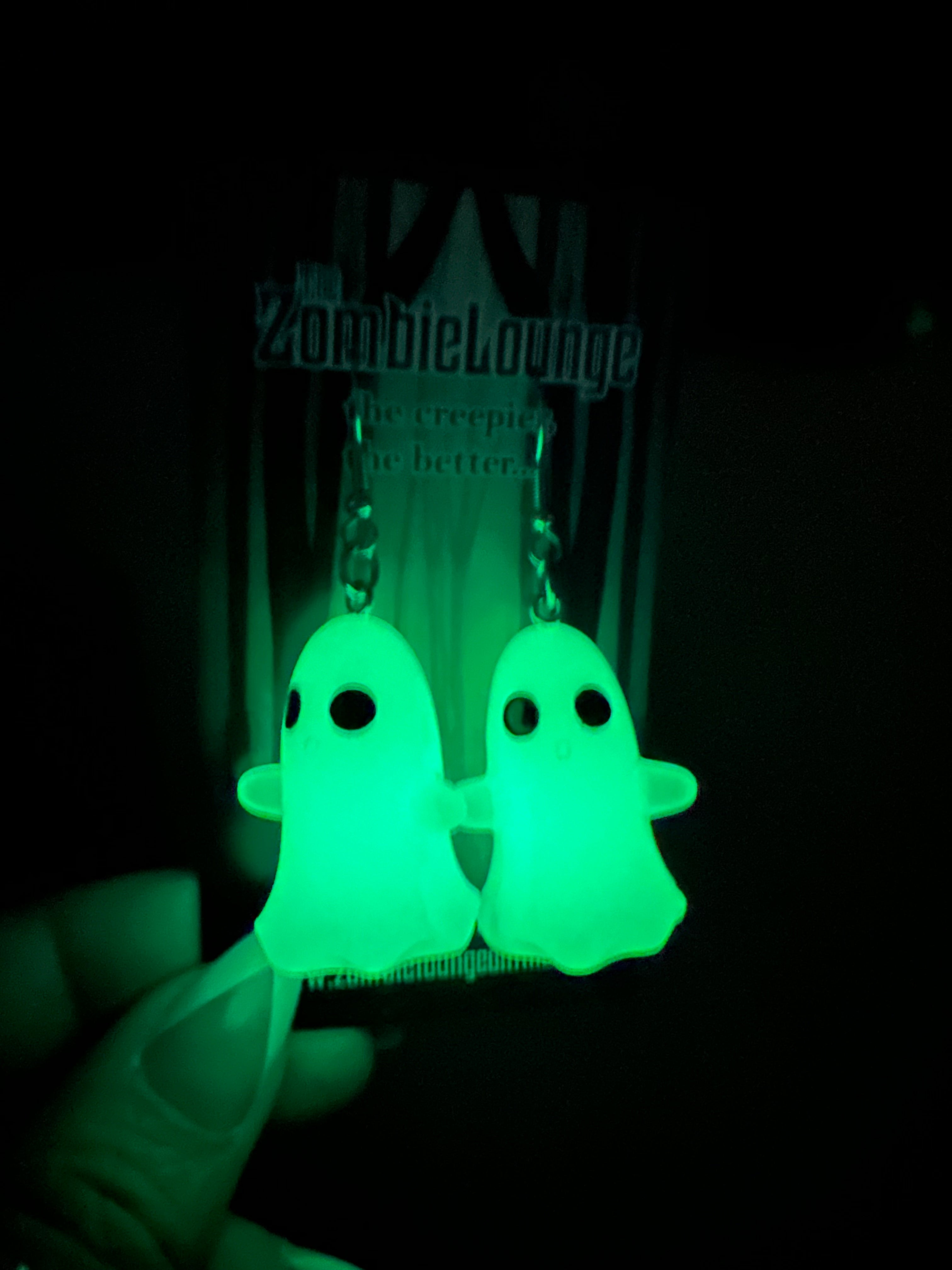 Handmade Ghost Resin Earrings - Unique Gothic Jewelry for Women - Perfect for Halloween, Cosplay & Dark Fashion Accessories