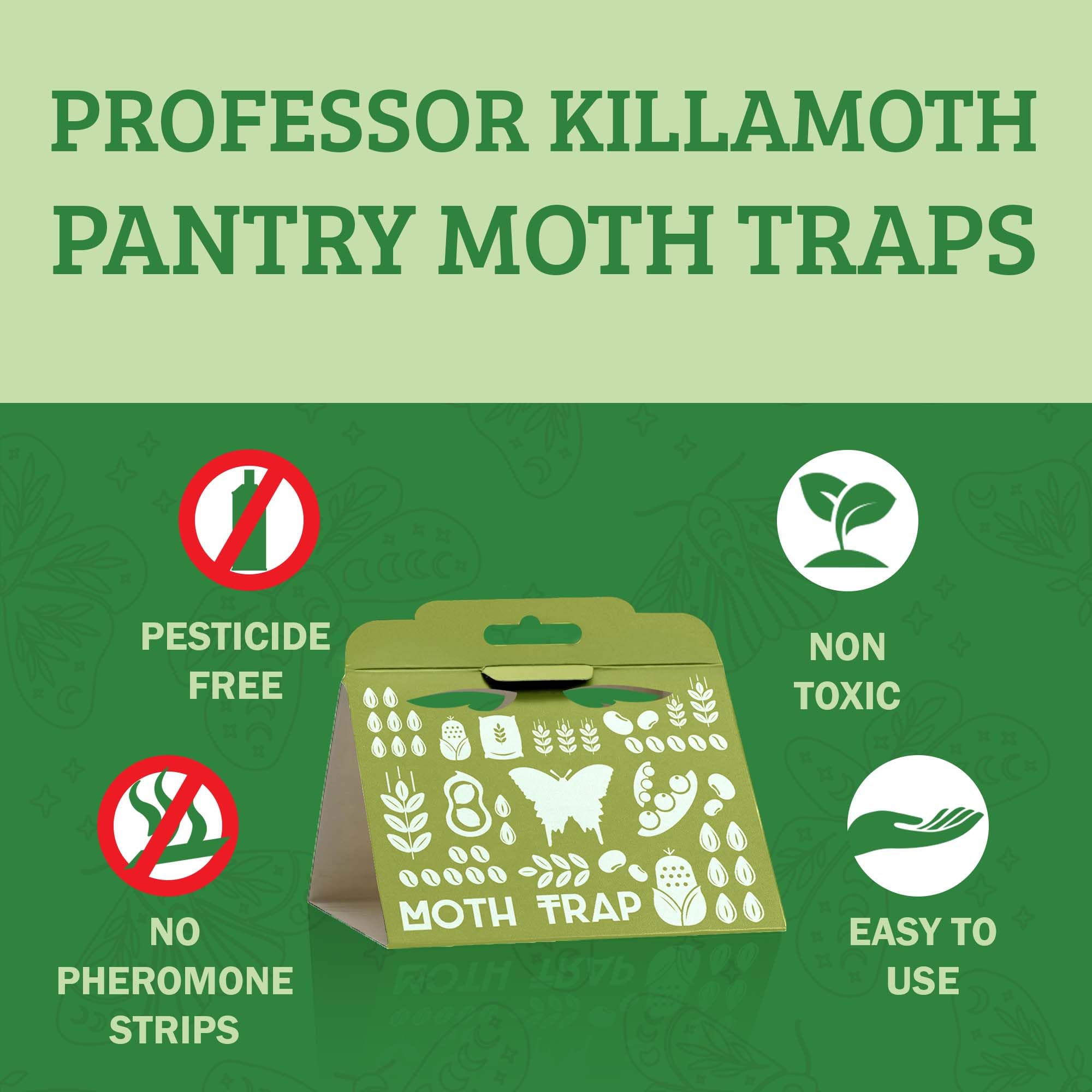 Premium Pantry Moth Traps 6-Pack with Pheromones - Non-Toxic, Child & Pet Safe | No Insecticides | Strong Attraction for Long-Lasting Pantry Protection | Ideal for Kitchen, Food Storage & Grain Containers