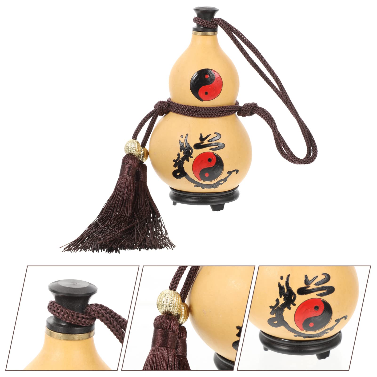 BESTonZON Natural Gourd Craft Decor Wine & Water Bottle with Sealed Lid - Perfect for Home Decor, Camping, and Outdoor Adventures