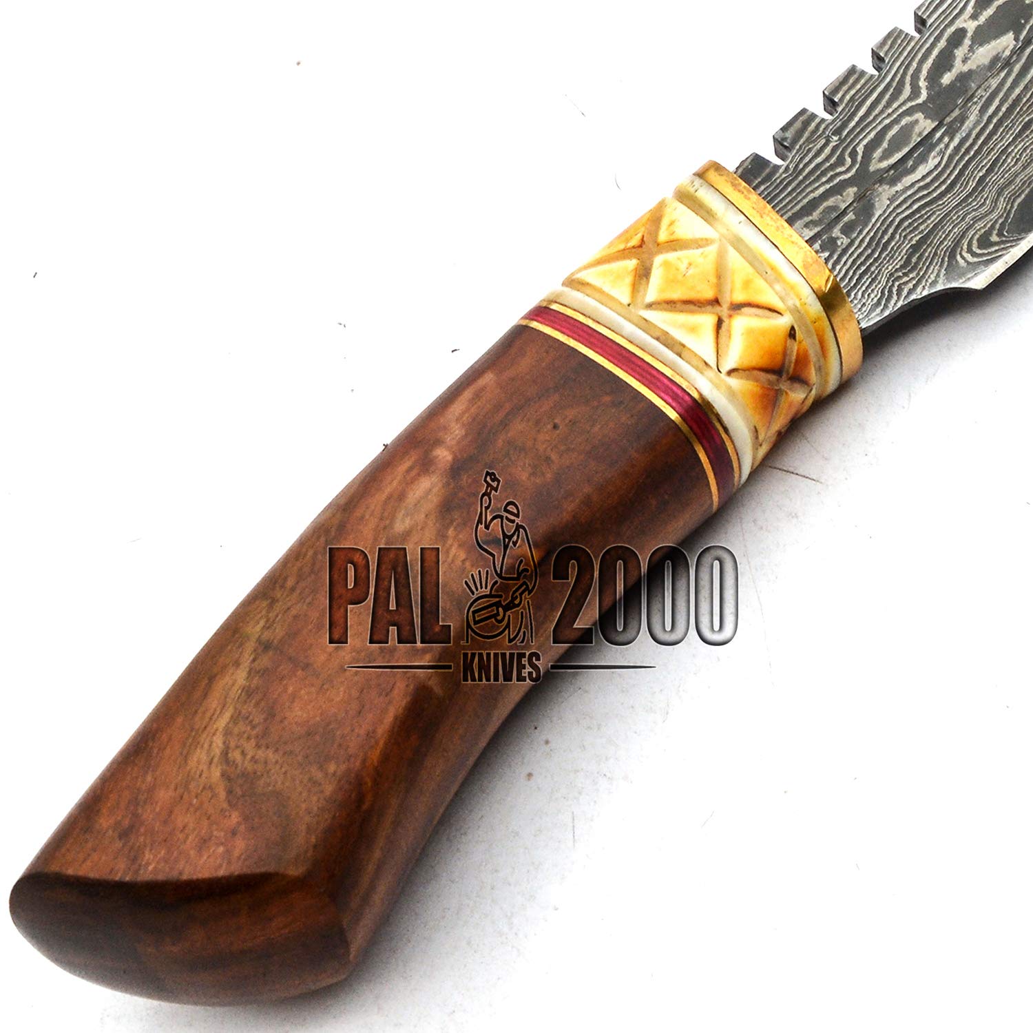 Custom Handmade Damascus Steel 9-Inch Hunting Knife - PAL 2000 KNIVES DAM-9720 - Perfect for Outdoor Adventures, Camping & Survival Gear