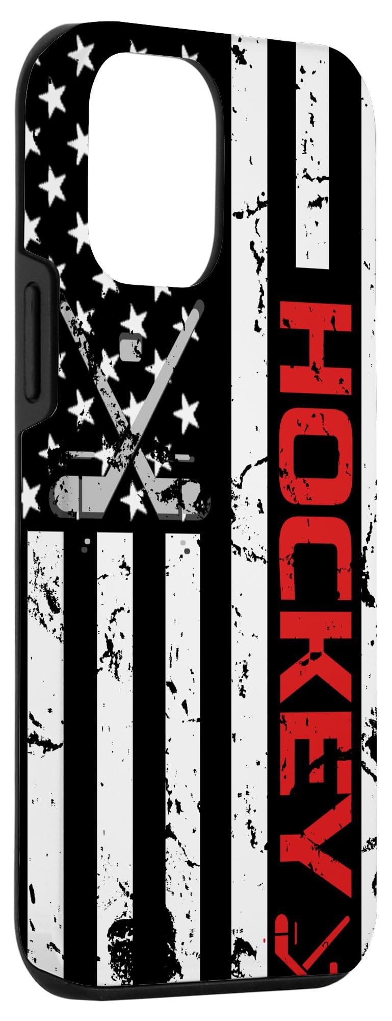 iPhone 12 Mini Hockey Phone Case with Red American Flag Design - Perfect Gift for Hockey Lovers | Durable Protection for Games & Daily Use