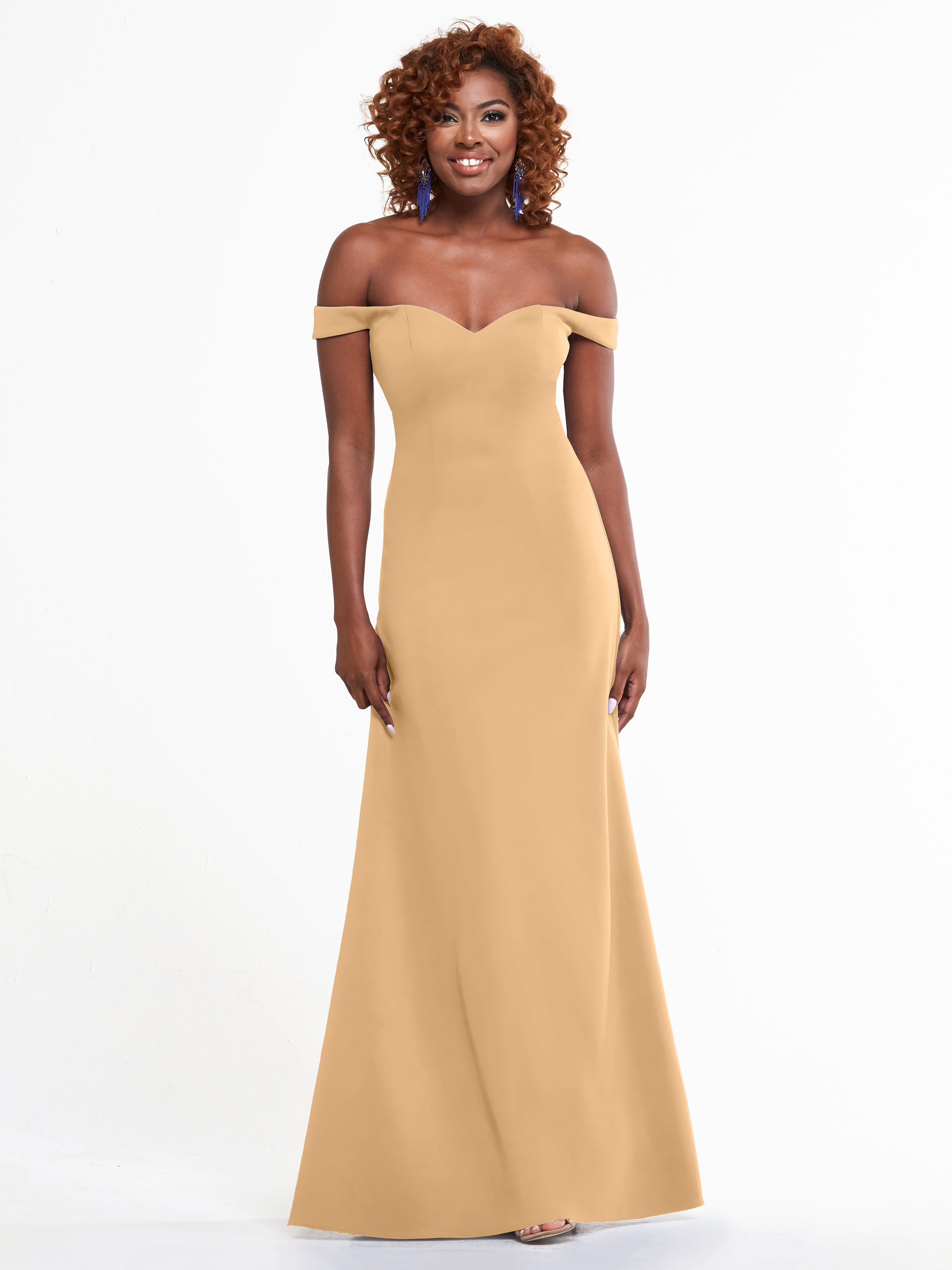 Elegant A-Line Double Knit Bridesmaid Dress with Off-the-Shoulder Straps - Perfect for Weddings, Formal Events & Special Occasions
