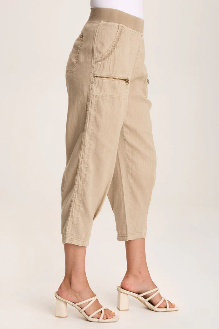 Camden Linen Tapered Crop Pants for Women - Tanglewood Collection | Summer Casual Wear & Beach Outfits