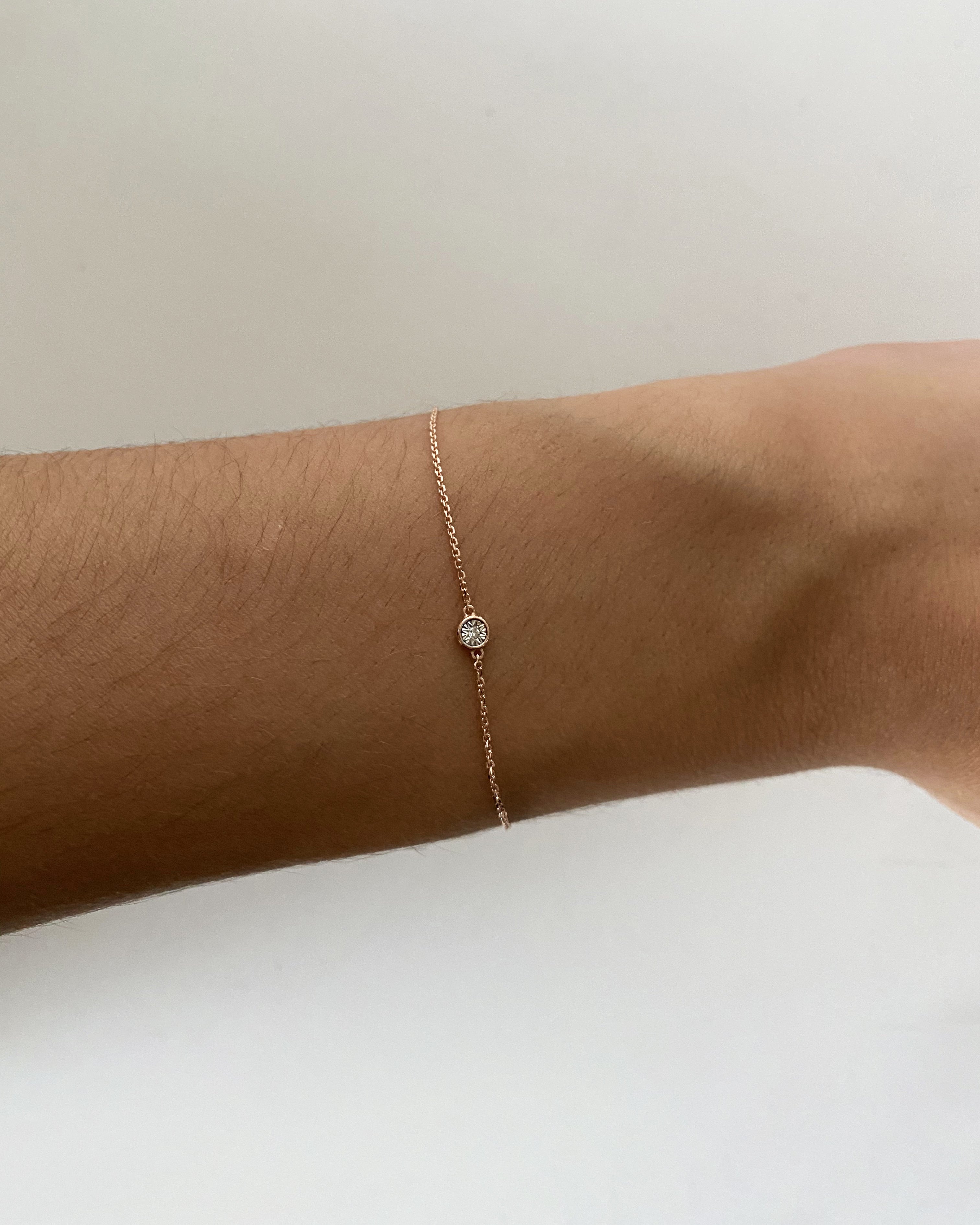 9ct Rose Gold Diamond Adjustable Bracelet (16-18cm) - Elegant Jewelry for Women, Perfect for Weddings, Parties & Special Occasions