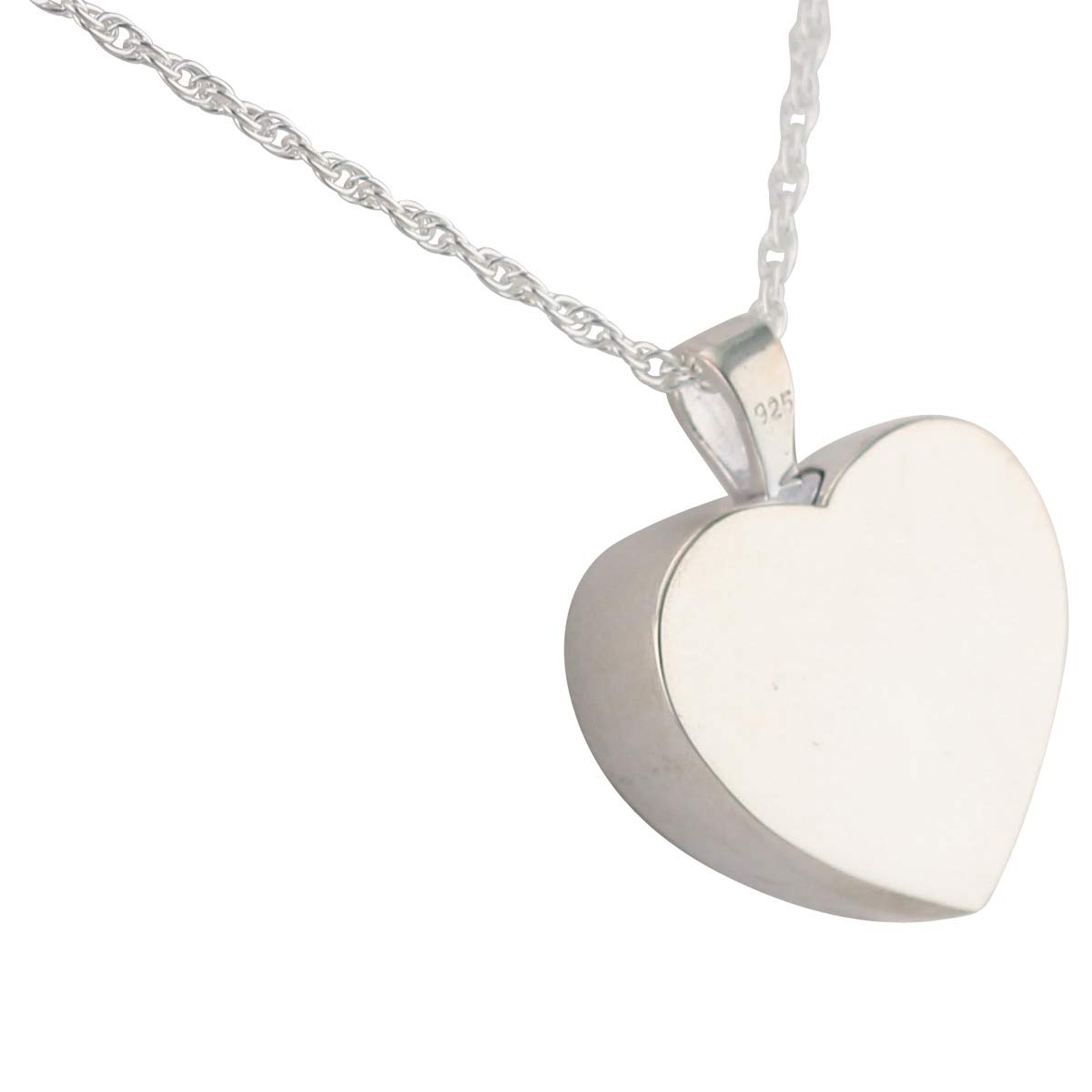 Sterling Silver Heart with Baby Feet Pendant Necklace - Cremation Jewelry for Ashes - Memorial Keepsake for Loved Ones - Perfect for Remembrance, Grieving & Special Occasions