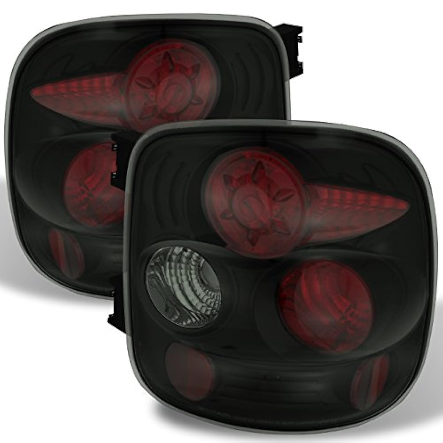 AKKON Black Smoked Tail Lights for 1999-2004 Chevy Silverado & GMC Sierra Stepside - Rear Brake Lamps (Driver & Passenger Side) - Durable LED Replacement for Enhanced Visibility & Style | Perfect for Night Driving, Off-Roading & Truck Customization