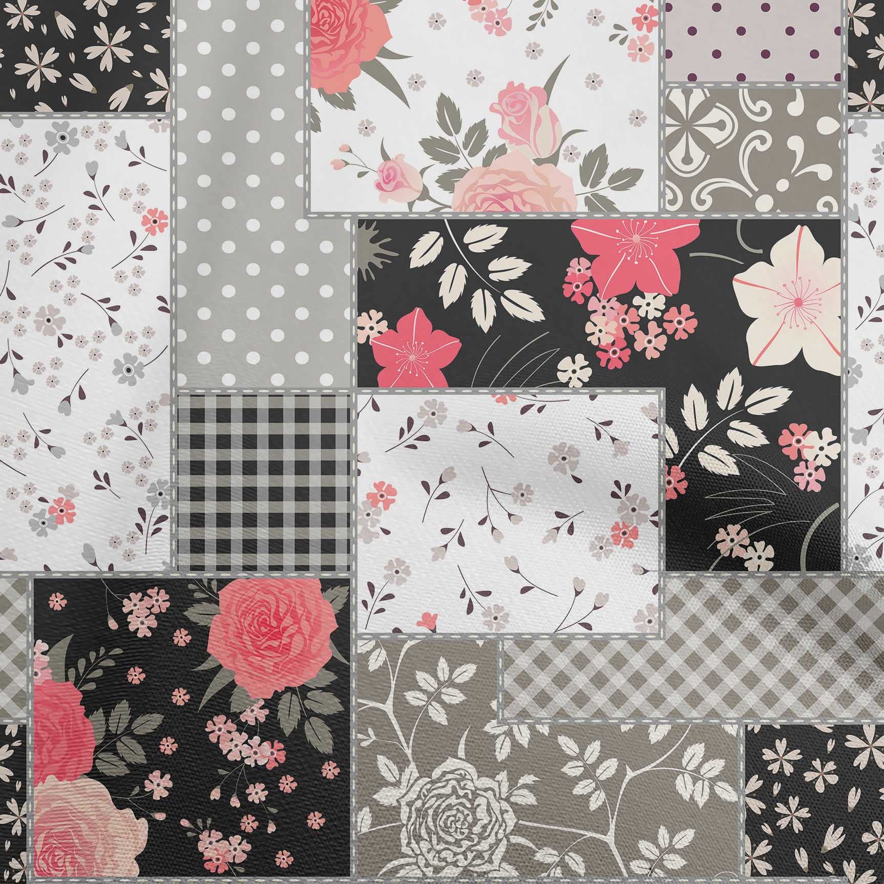 oneOone Viscose Chiffon Fabric - Black Asian Floral Print Dress Material by The Yard (42 Inch Wide) | Perfect for DIY Dresses, Skirts & Home Decor Projects