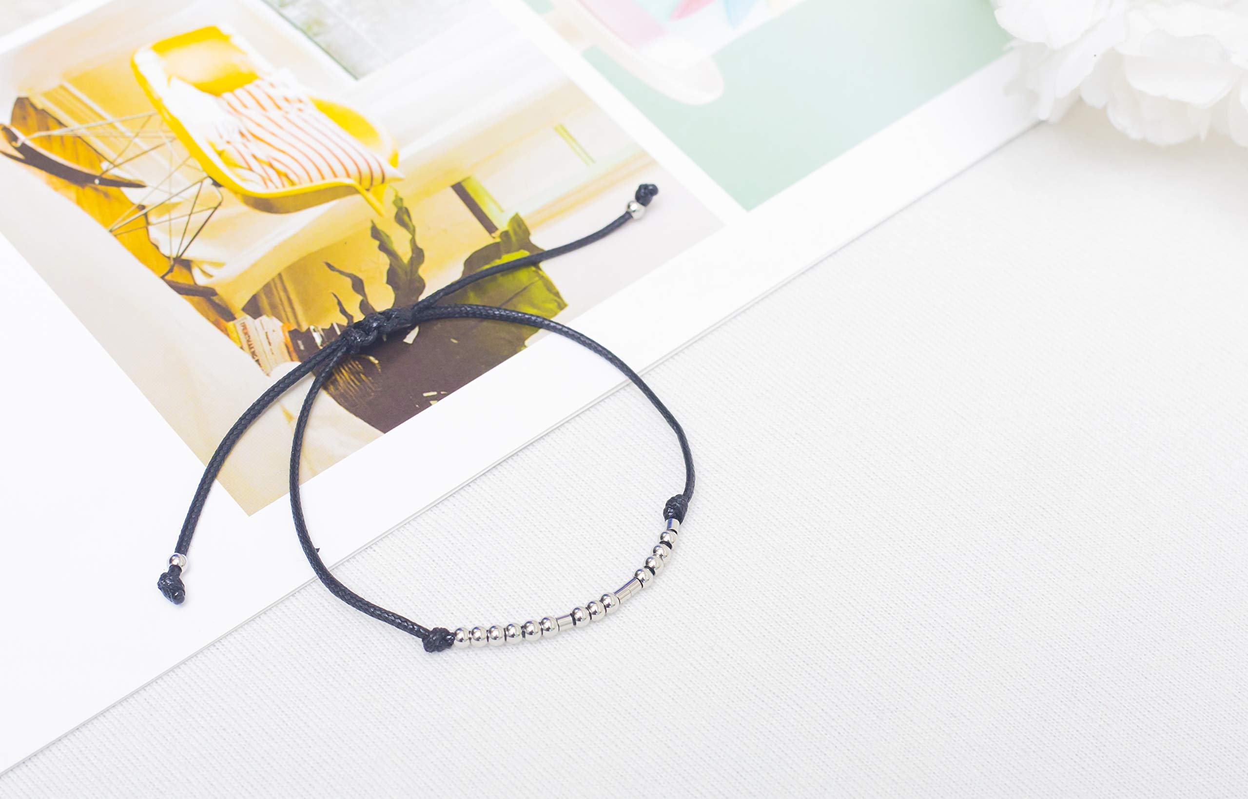 Morse Code Bracelet for Women - Inspirational Jewelry Gift for Her, Best Friend, Birthday, Graduation - Perfect for Daily Wear, Special Occasions & Meaningful Surprises