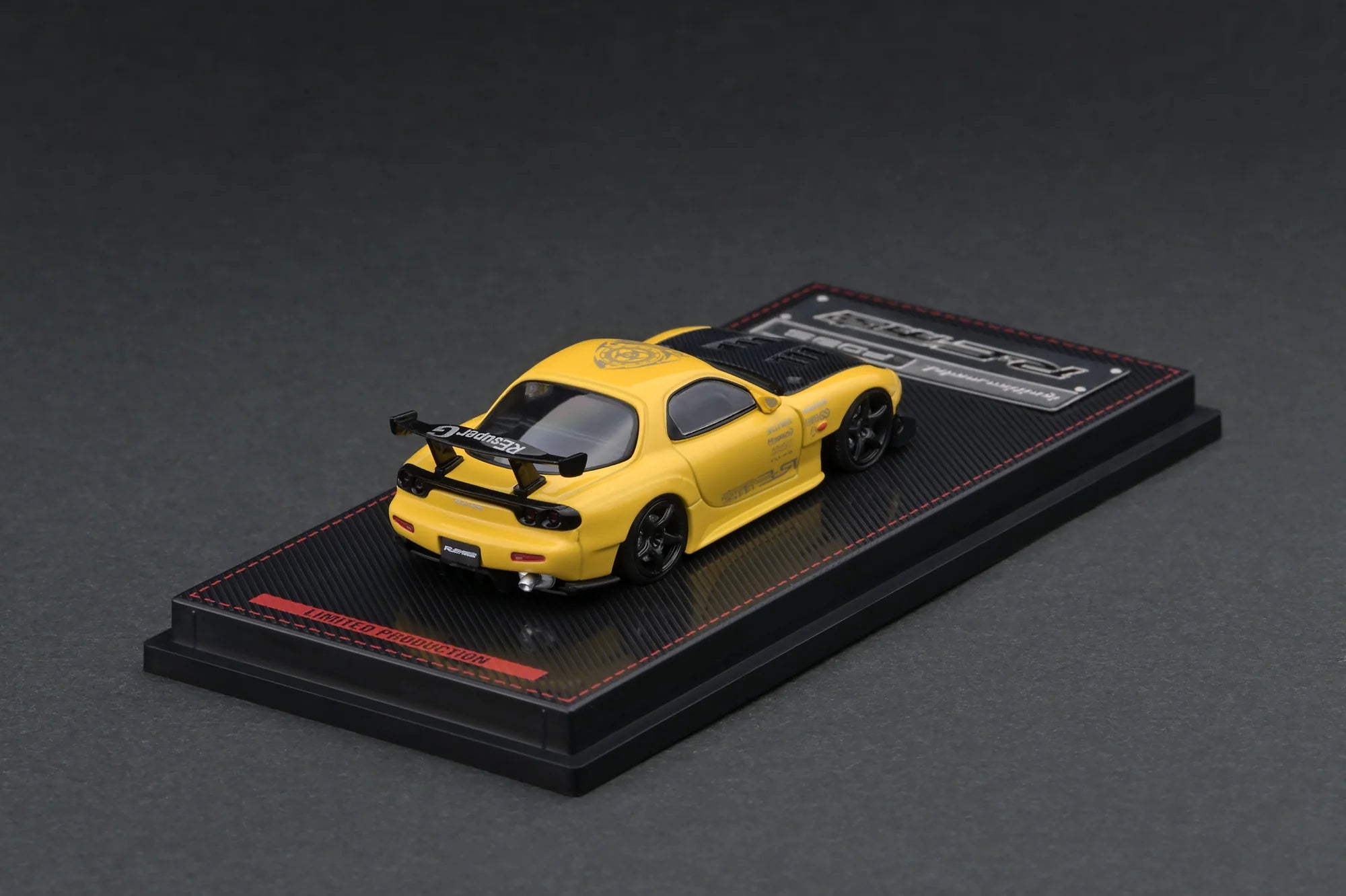 1:64 Scale Mazda RX-7 FD3S RE Amemiya Yellow Diecast Model Car - Collectible Toy for Racing Enthusiasts & Display for Home/Office Decor