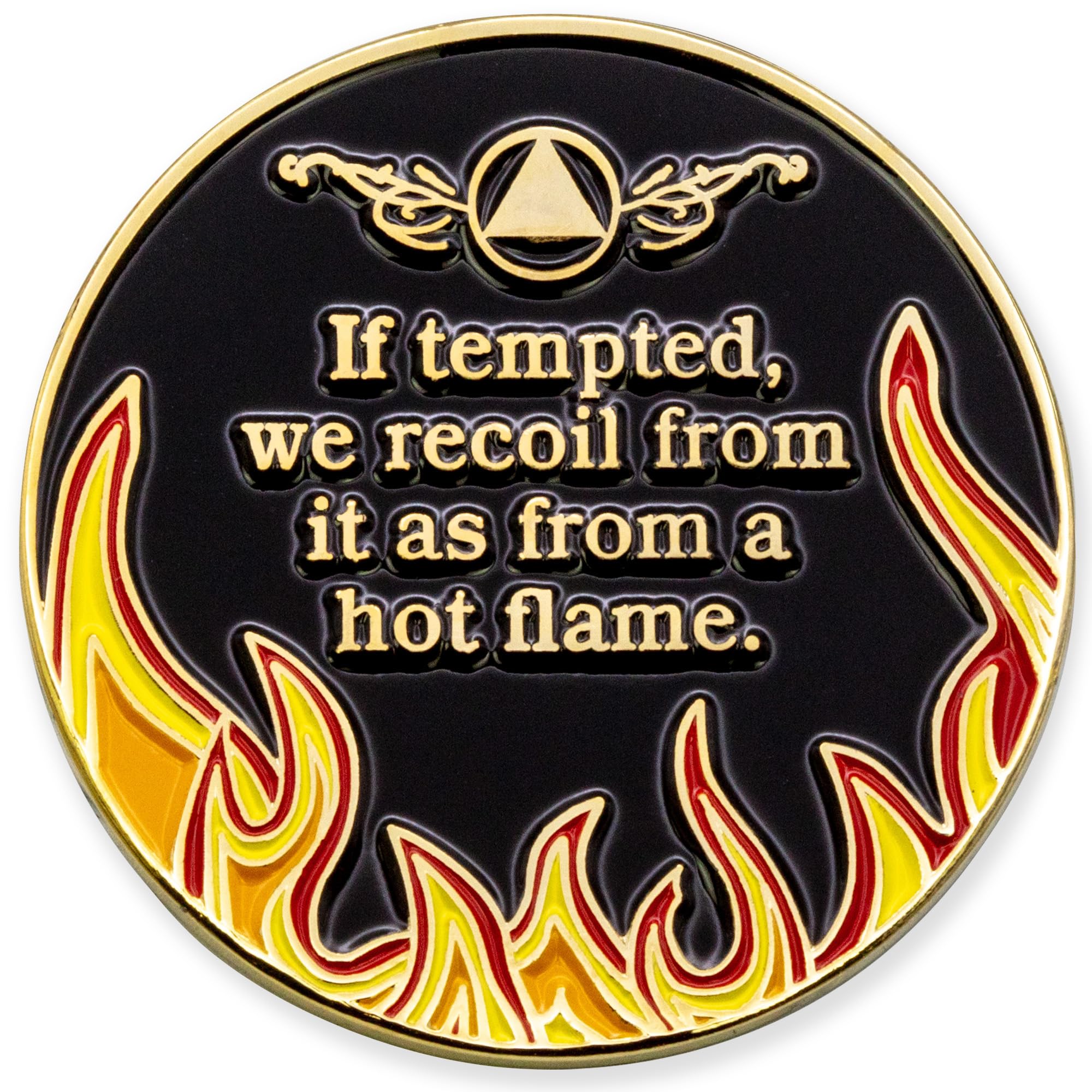 8 Year Twisted Flames Gold Plated AA Recovery Medallion/Chip - Black/Red/Orange/Yellow | Sobriety Gift for Alcoholics Anonymous, NA, 12 Step Programs | Motivational Token for Meetings & Milestones