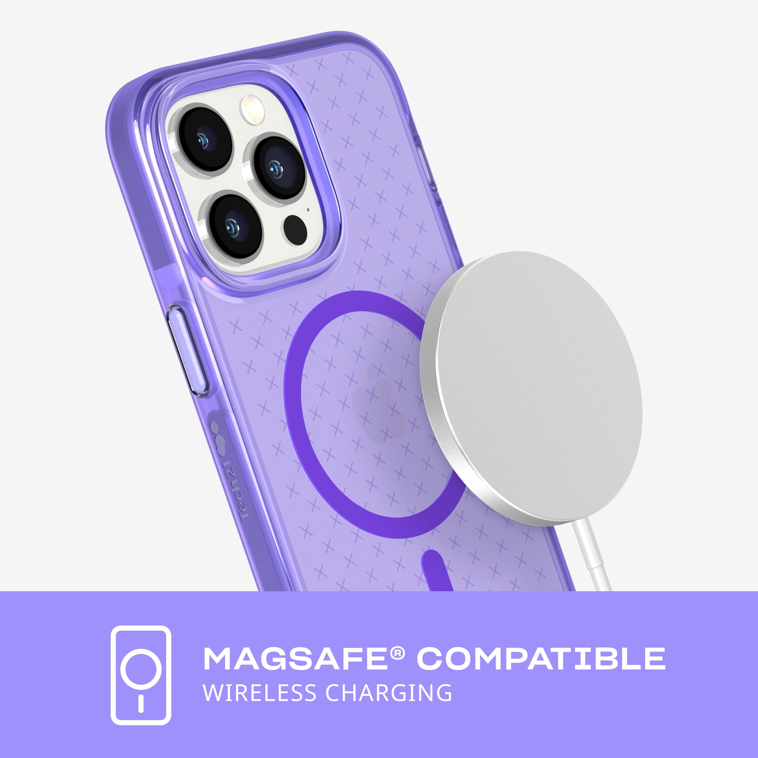 Tech21 Evo Check iPhone 14 Pro Max Case - MagSafe Compatible, Shock-Absorbing Slim Protective Cover with 16ft Drop Protection & Tactile Buttons | Perfect for Outdoor, Travel & Everyday Use