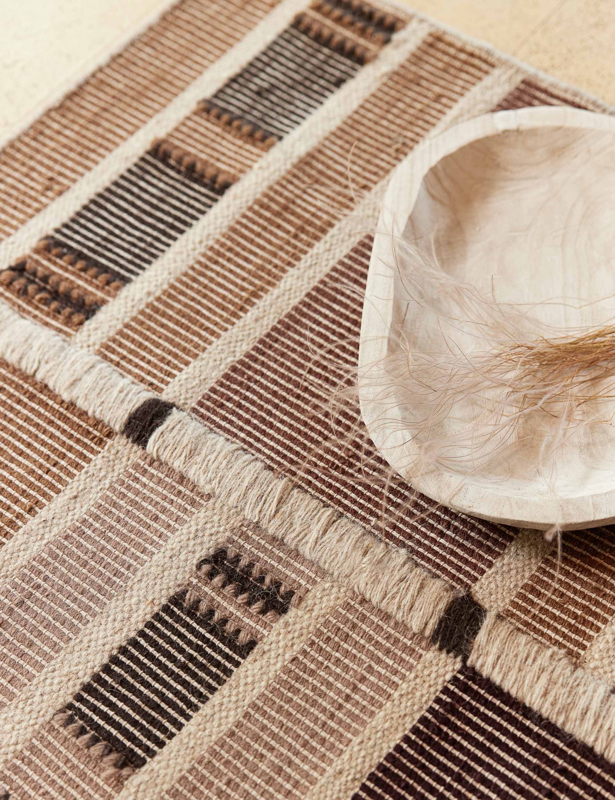 Anni Flatweave Wool Rug by Nina Freudenberger - Handmade Bohemian Style Area Rug for Living Room, Bedroom & Nursery - Soft & Durable Natural Fiber Floor Decor