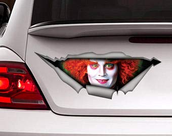 Mad Hatter Vinyl Decal Sticker - Alice in Wonderland Car Decal for Windows, Trucks, Walls & Laptops (11 Inch) - Perfect for Car Decor, Home Office & Gift Giving