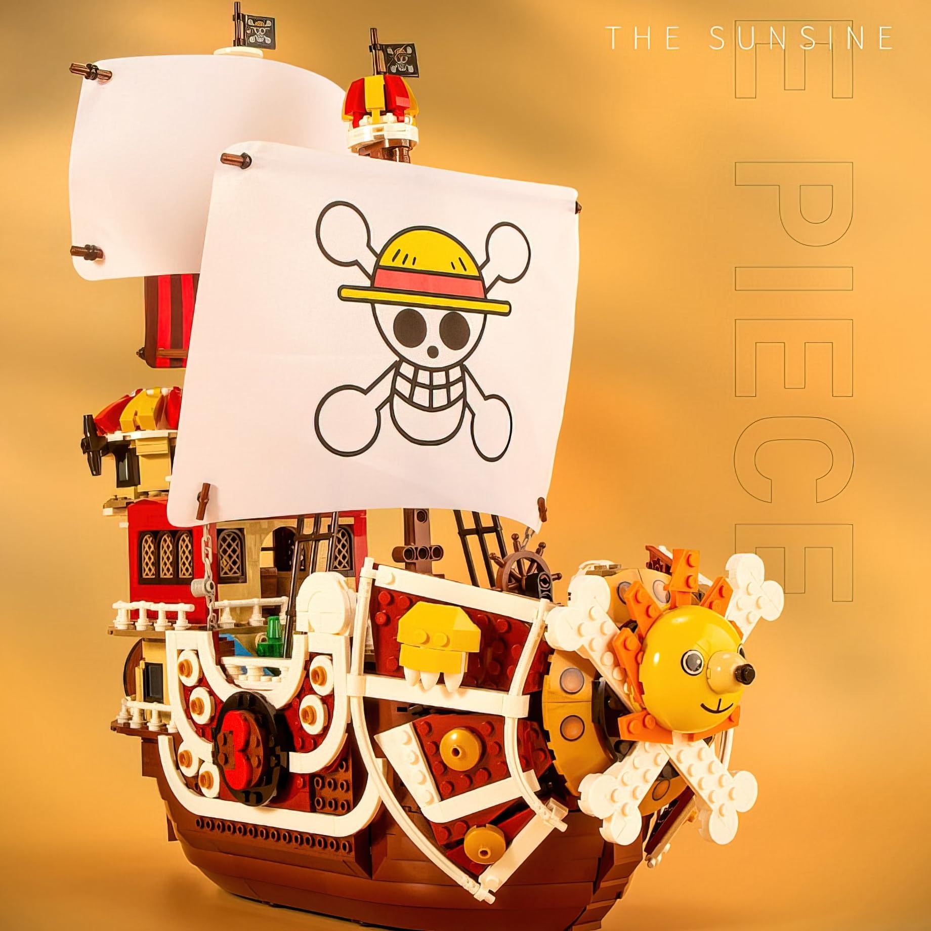 HI-REEKE 1484PCS Anime Pirate Ship Building Blocks Set - Thousand Sunny Brick Boat Battleship Model Toy Kit for Adults & Kids | Perfect for Collectors, Gifts, and Creative Play