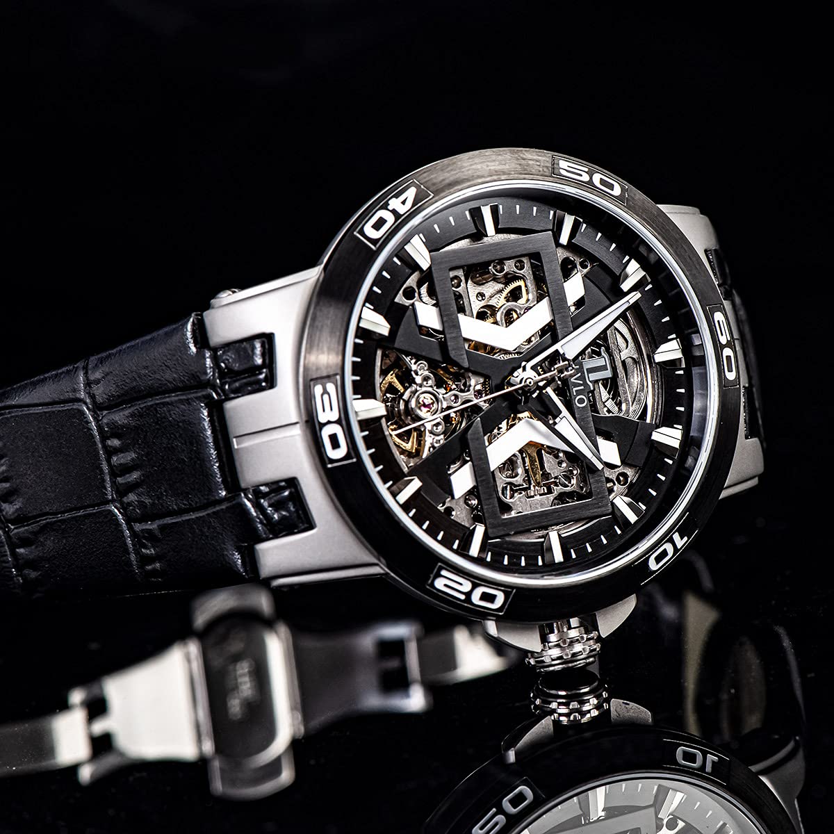 Men's Automatic Skeleton Dial Watch - Waterproof Leather Strap Sports Watch for Men | Perfect for Business, Casual & Outdoor Activities