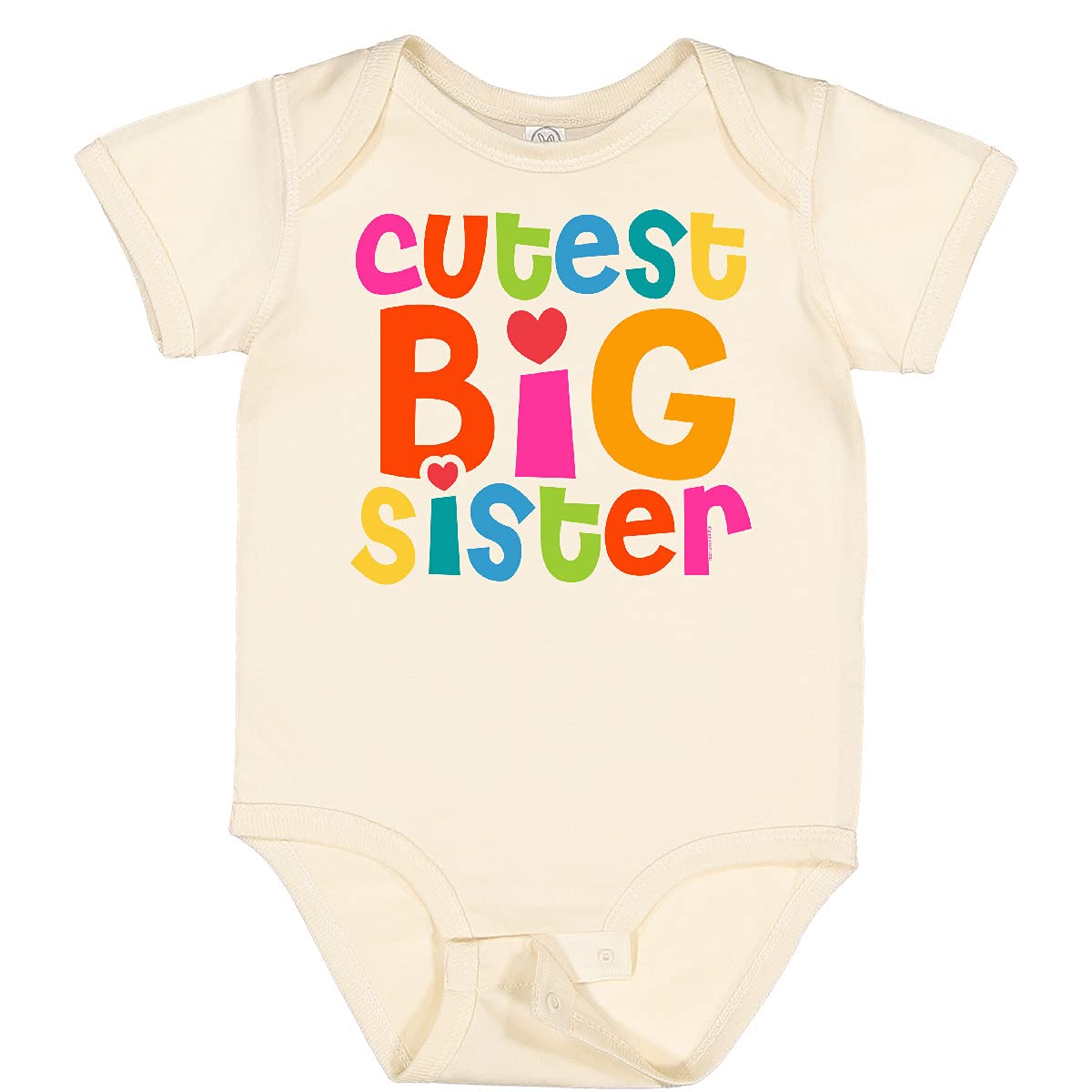 Inktastic Cutest Big Sister Baby Bodysuit - Soft Cotton Infant Onesie for Newborn Girls - Perfect Sibling Announcement & Photo Shoot Outfit