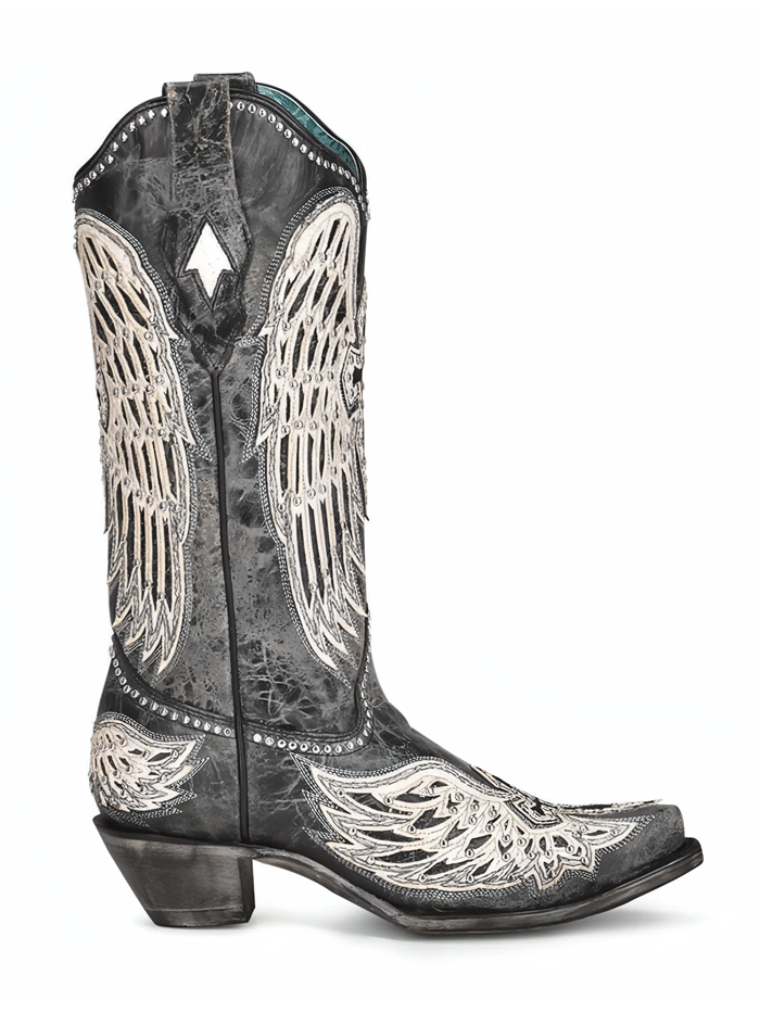 Corral A4232 Women's Wing & Cross Cowhide Western Boots - Black - Perfect for Rodeo, Country Dancing & Western Fashion