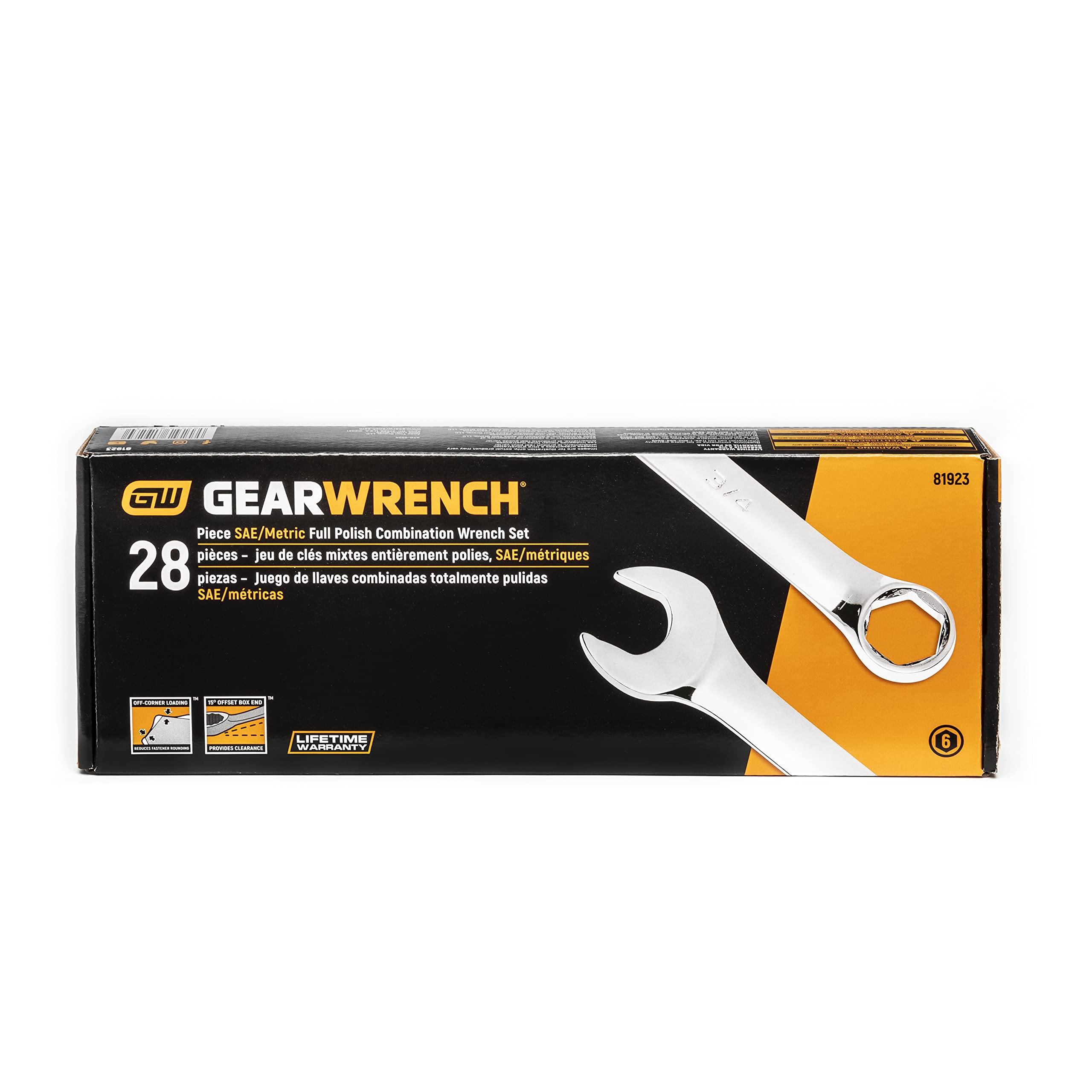GEARWRENCH 28-Piece SAE & Metric 6-Point Combination Wrench Set (81923) - Perfect for Automotive Repair, DIY Projects & Professional Mechanics