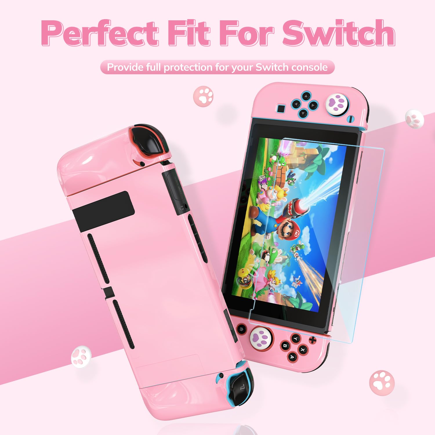 16-in-1 Pink Switch Carrying Case for Original Model - Travel Protection & Accessories for Girls Gaming