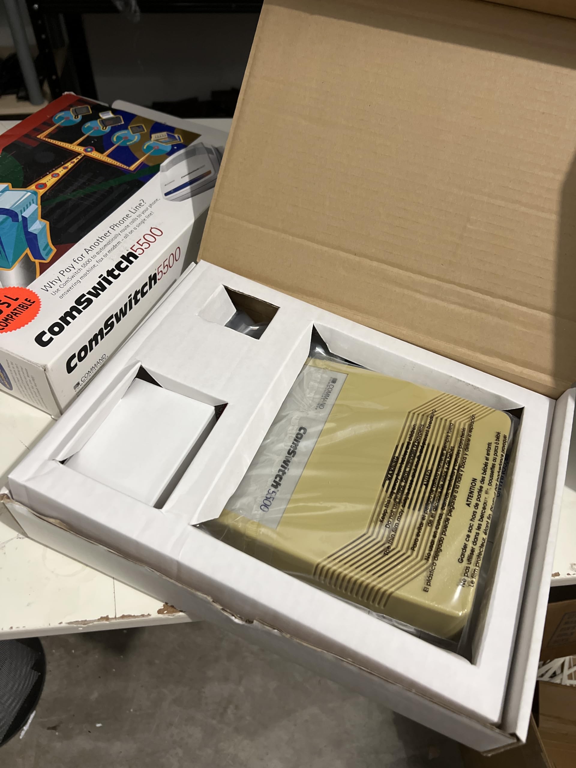 Comswitch 5500 3-Port Phone/Fax Modem Line Sharing Device - Share Phone Lines for Home & Office | Fax Machine & Modem Compatible | Ideal for Small Business & Home Office Setup