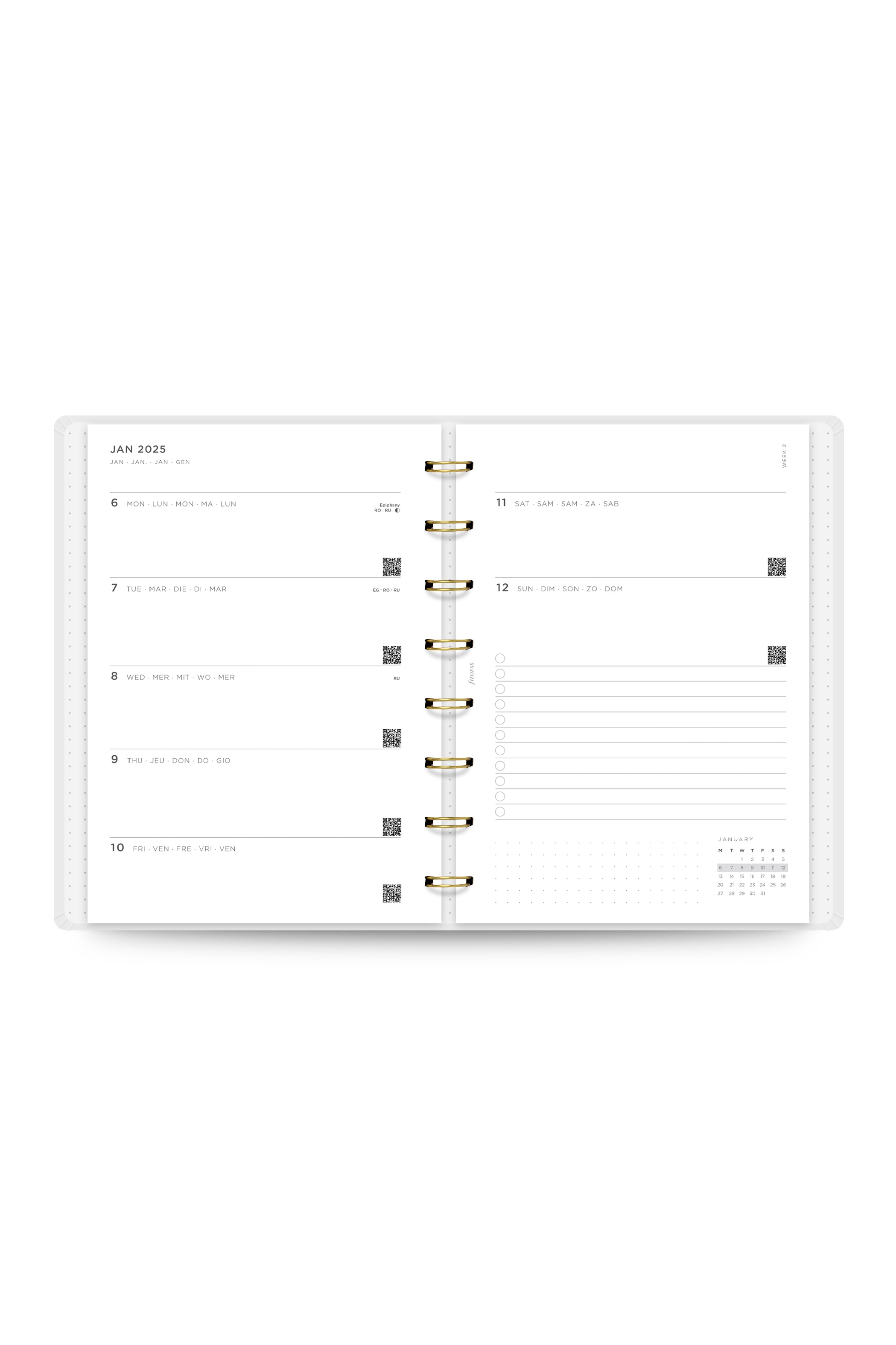 2025 Filofax A5 Planner Organizer - Meadow Floral Design, Week-to-View Format, 8.5