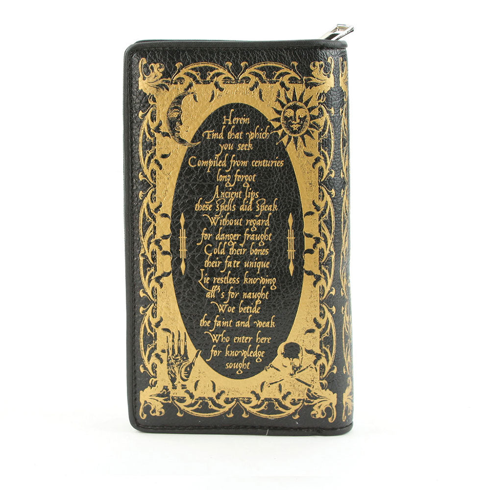 Book of Spells Wallet Wristlet - Gothic Witchy Clutch Purse for Women | Perfect for Cosplay, Renaissance Fairs & Witchy Aesthetic Outfits