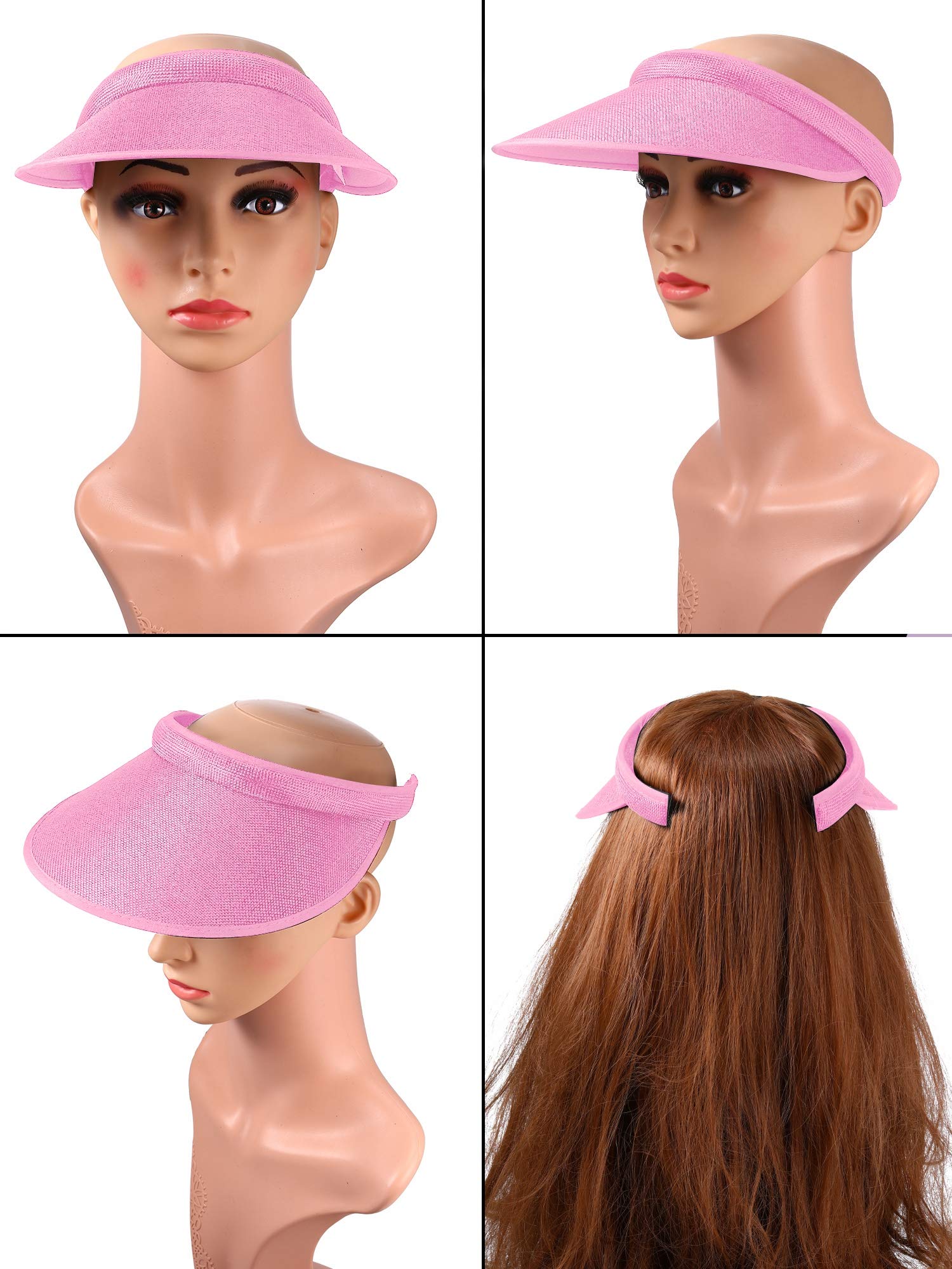 Syhood 3-Piece Wide Brim Sun Visor Hat Set - Adjustable Clip-On Summer Beach Hat & Golf Visor for Women - Perfect for Outdoor Activities, Vacations, and UV Protection